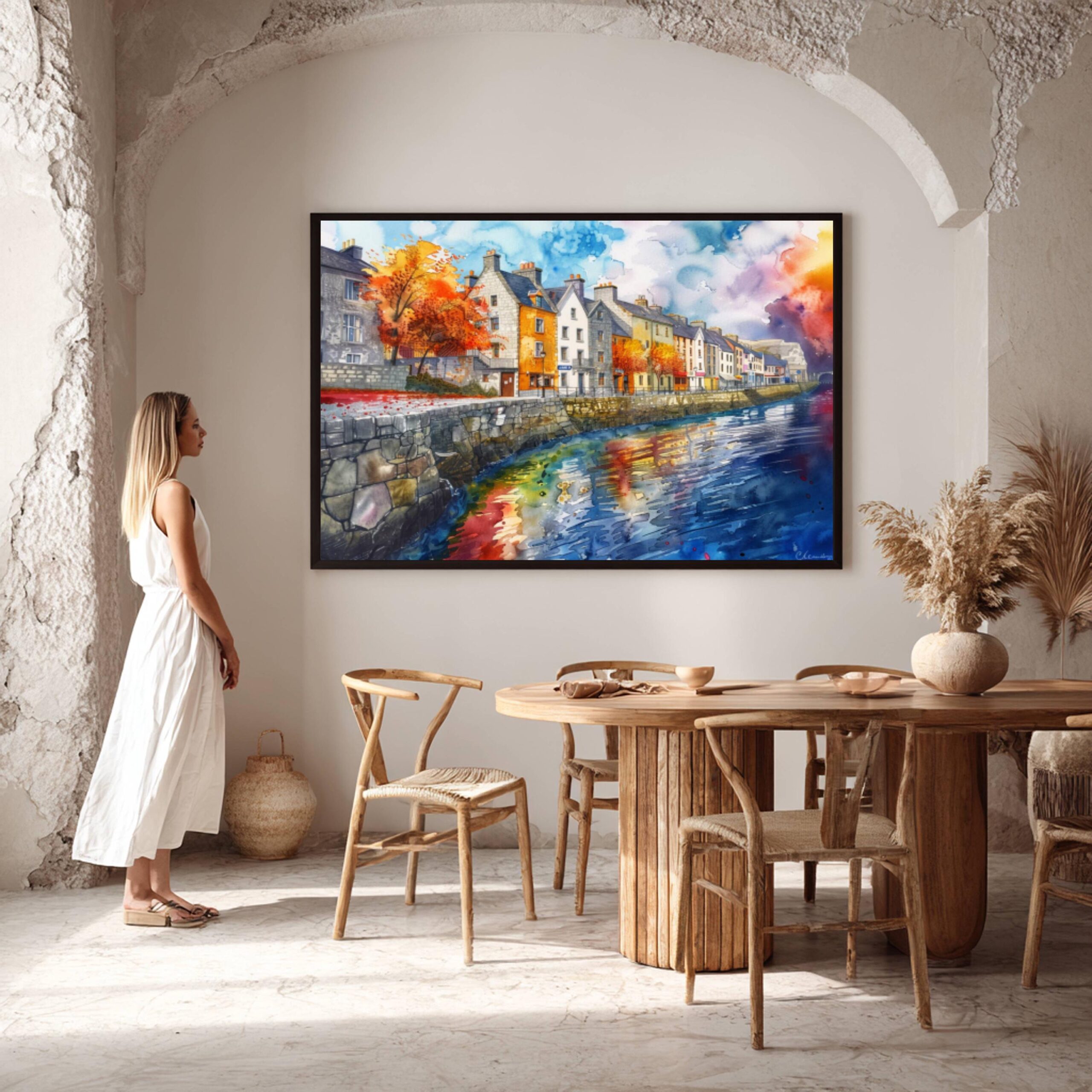 City of Galway Republic of Ireland Watercolor Print: Europe Travel Art Poster - Image 2