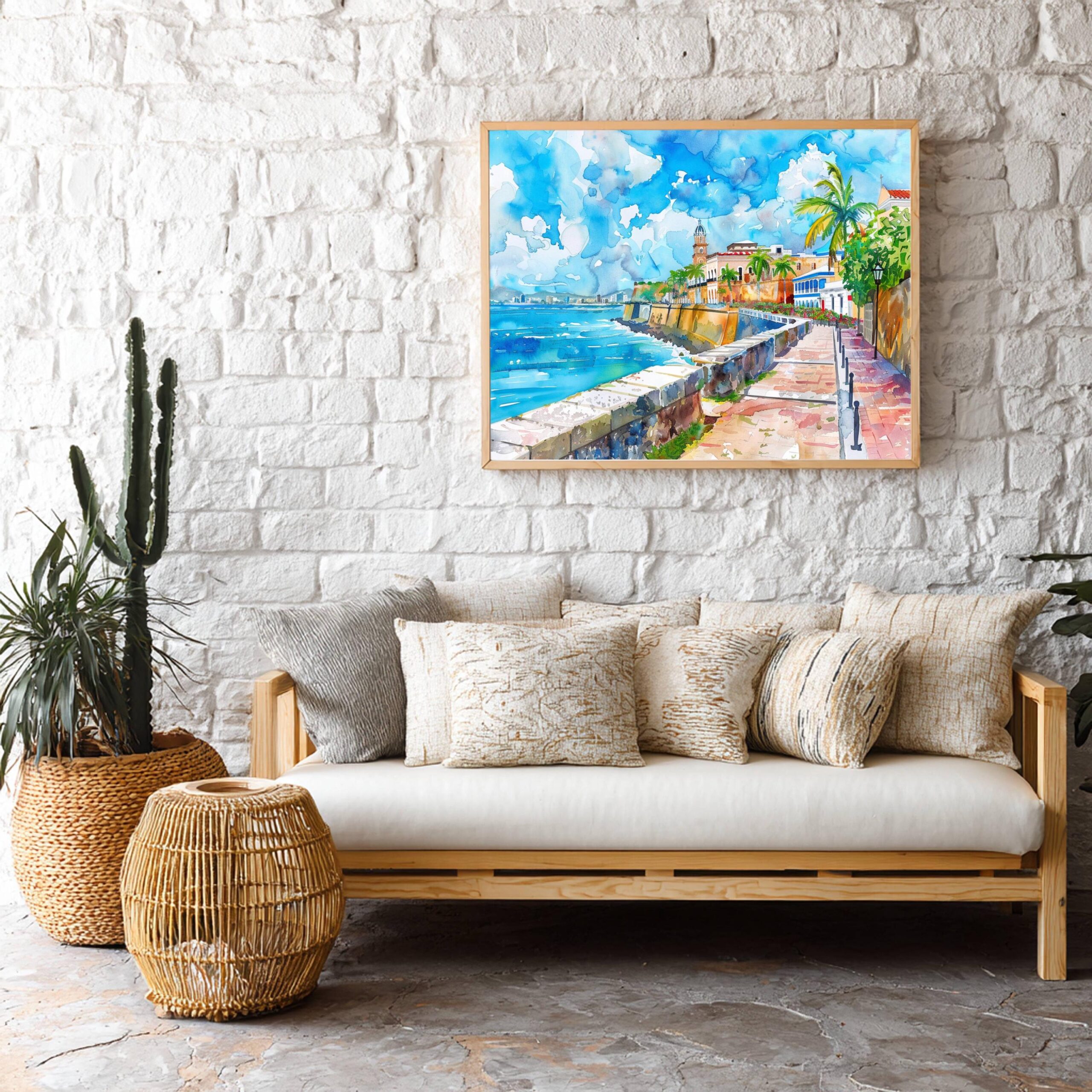 San Juan Puerto Rico Caribbean Watercolor: Travel Art Poster - Image 9