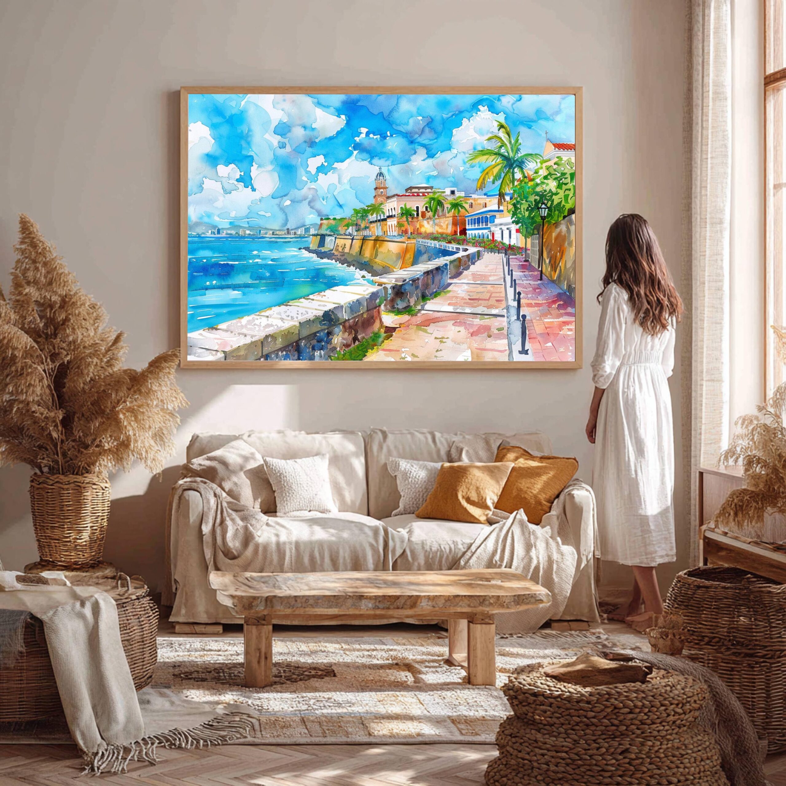 San Juan Puerto Rico Caribbean Watercolor: Travel Art Poster - Image 2