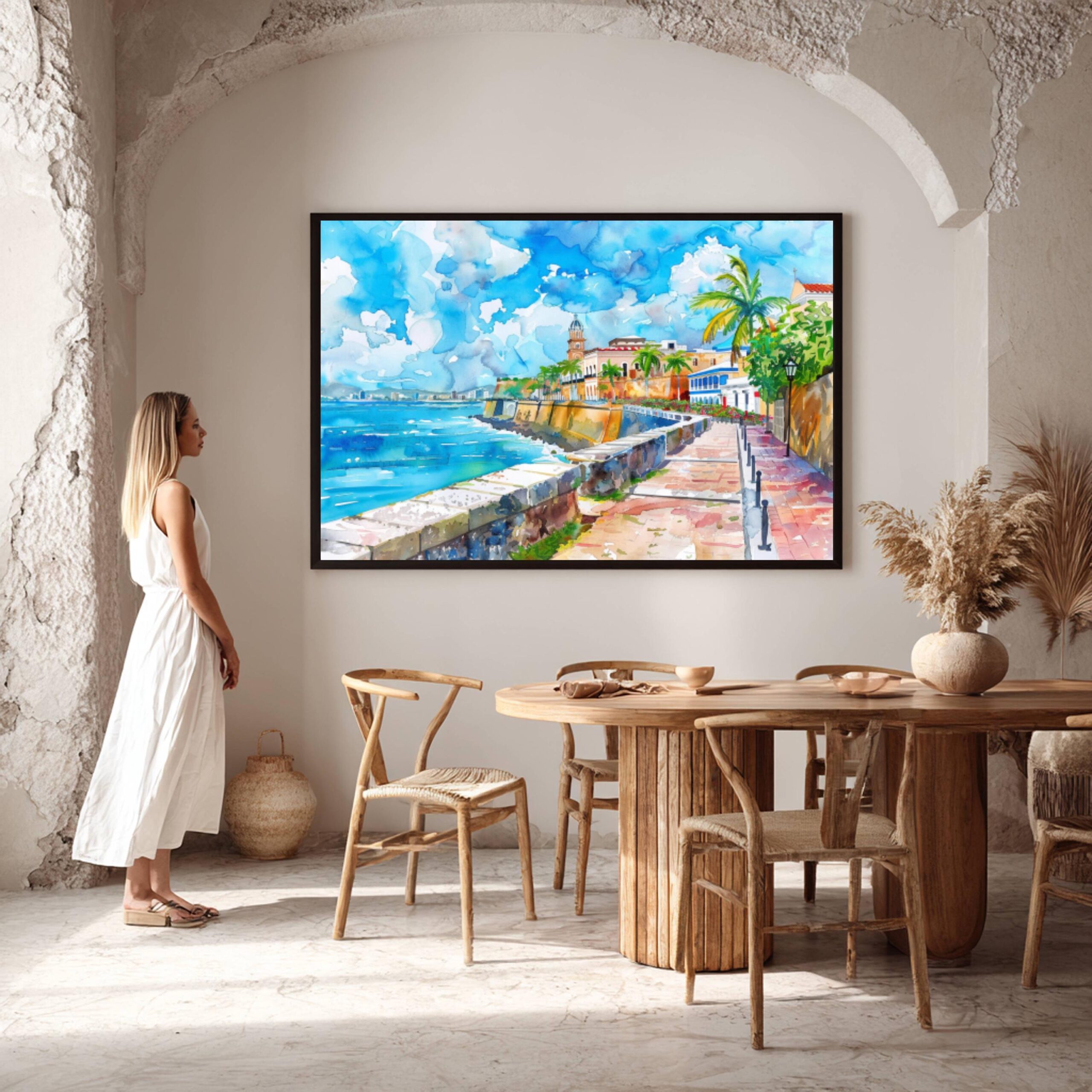 San Juan Puerto Rico Caribbean Watercolor: Travel Art Poster - Image 6