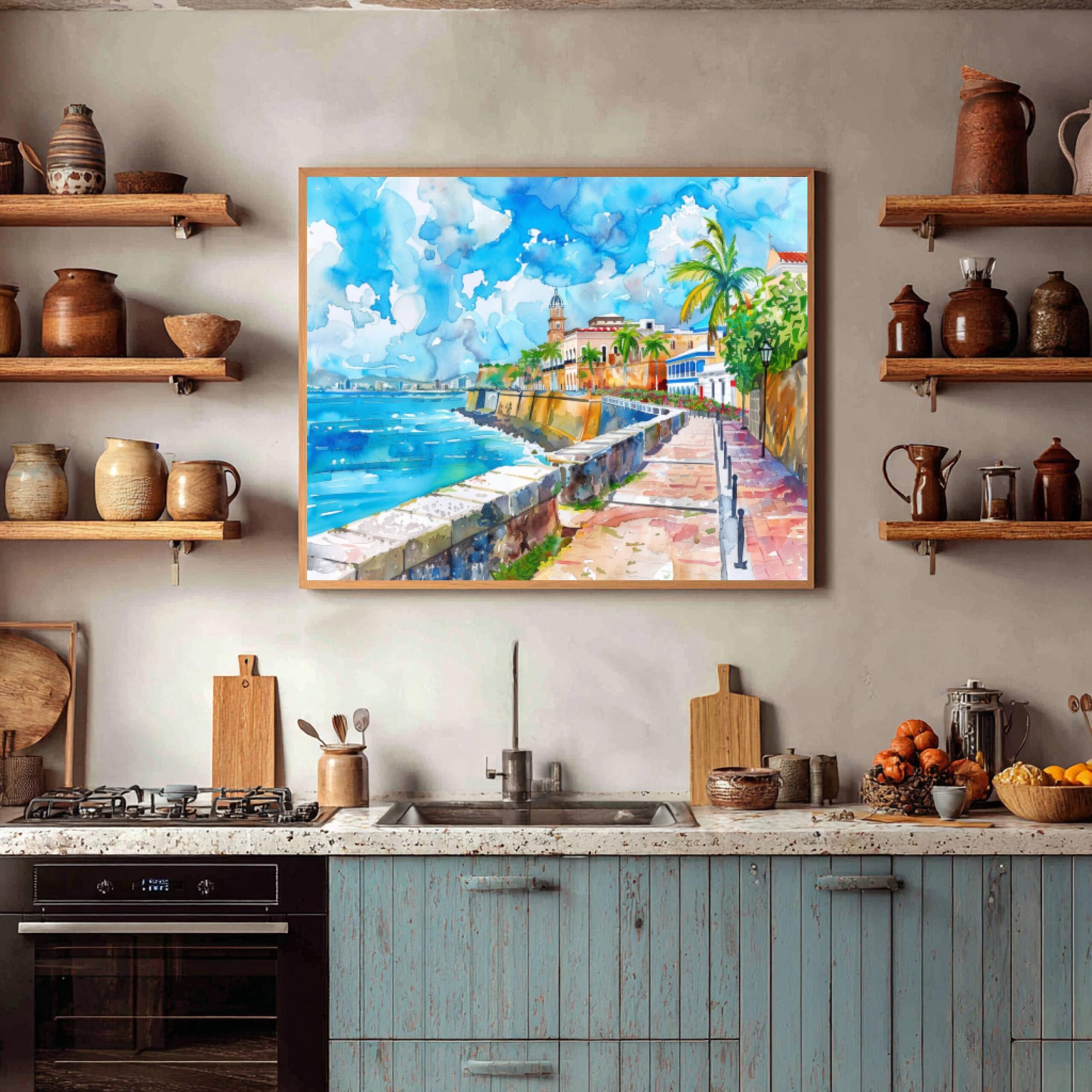 San Juan Puerto Rico Caribbean Watercolor: Travel Art Poster - Image 7