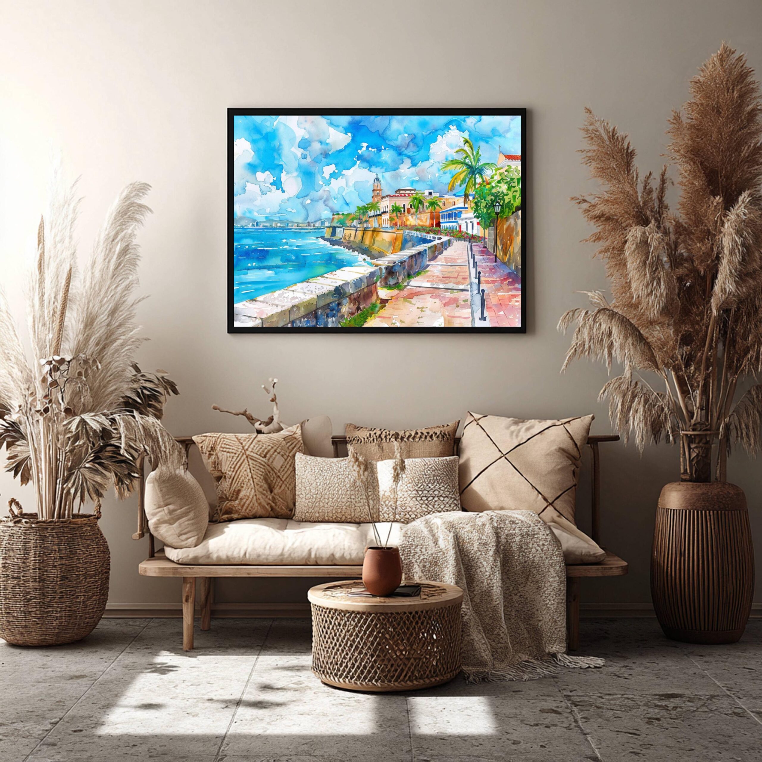 San Juan Puerto Rico Caribbean Watercolor: Travel Art Poster - Image 5