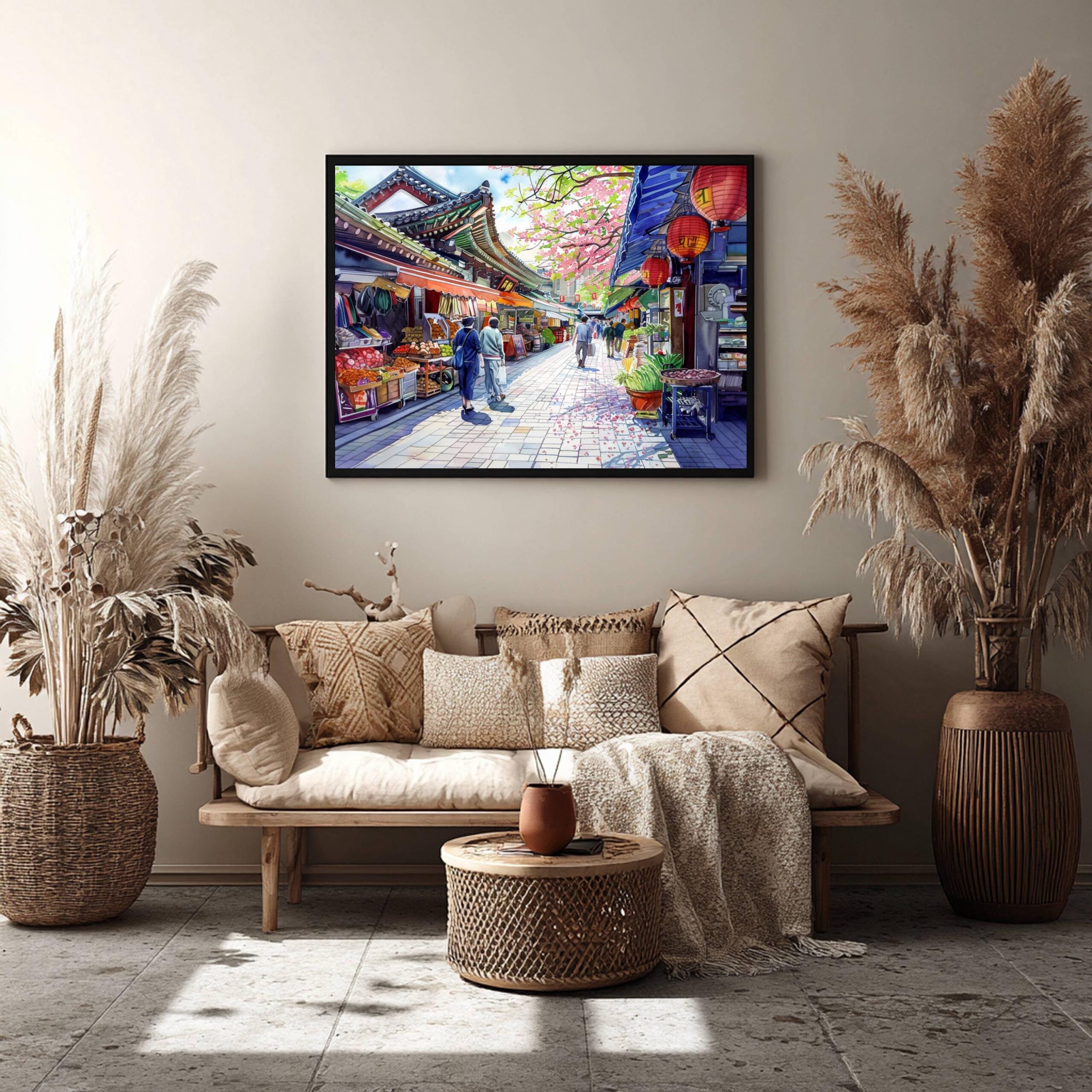 Gwangjang Market Seoul South Korea Asia Watercolor: Asian Travel Art Poster - Image 4