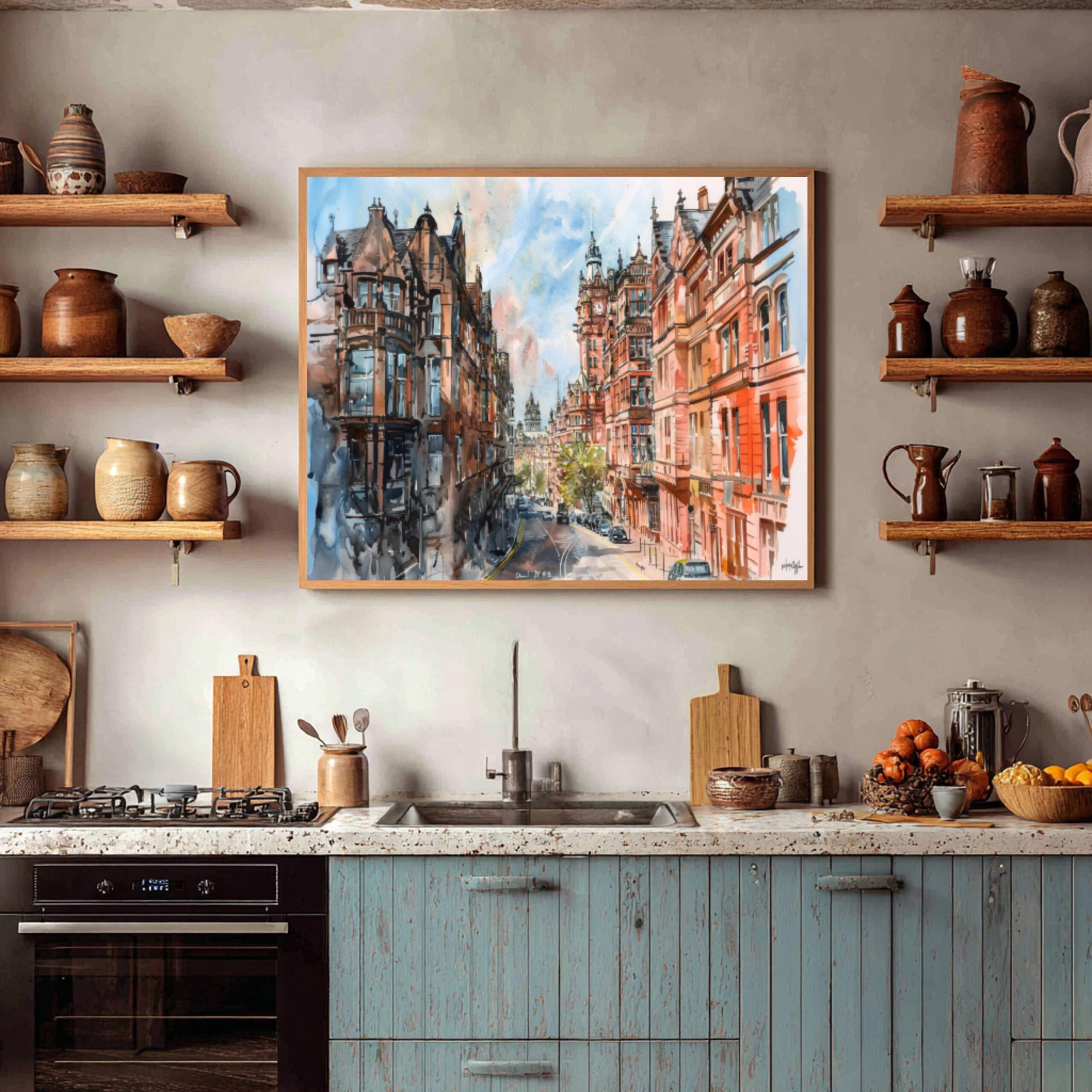 Glasgow Scotland Watercolor: Scottish Travel Art Poster - Image 3