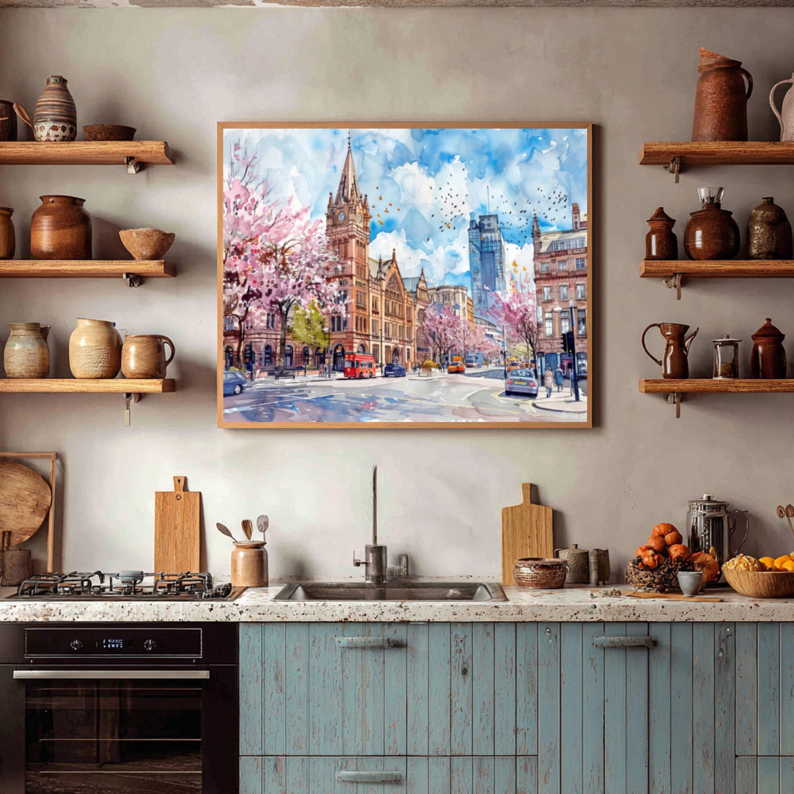Manchester England Watercolor: British Travel Art Poster - Image 7