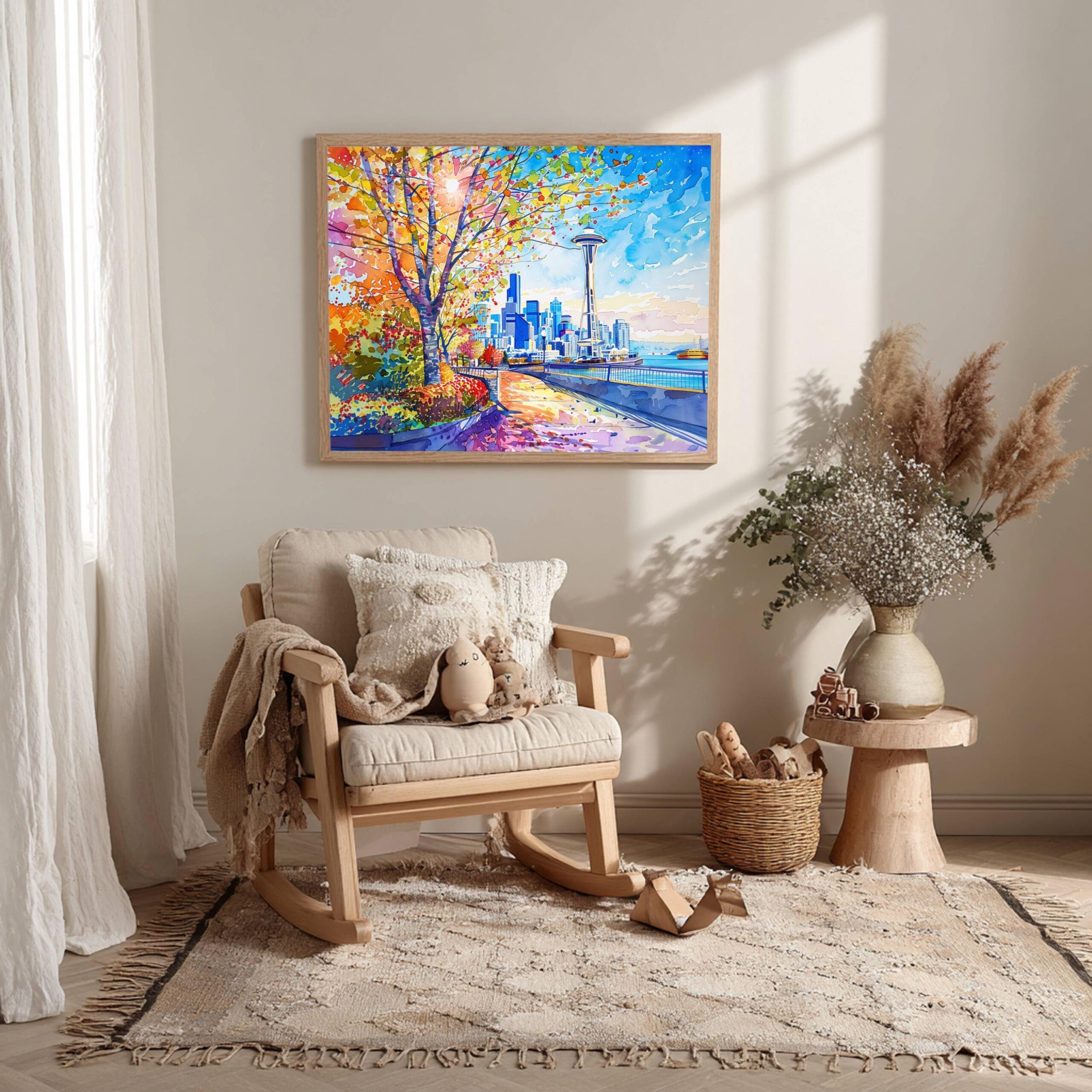 Seattle Washington United States of America Watercolor: Travel Art Poster - Image 9