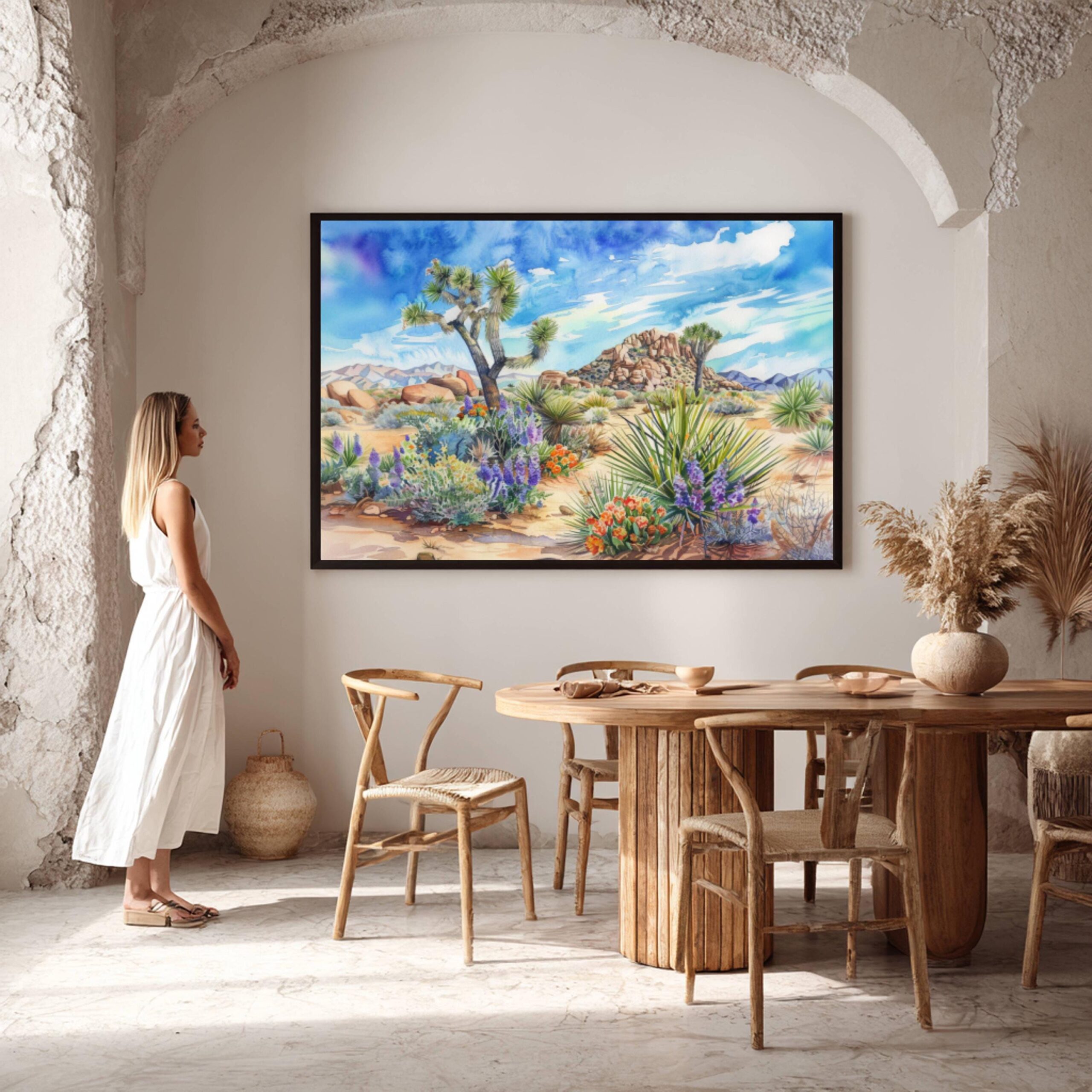 Joshua Tree National Park California Watercolor Print: USA Travel Art Poster - Image 2