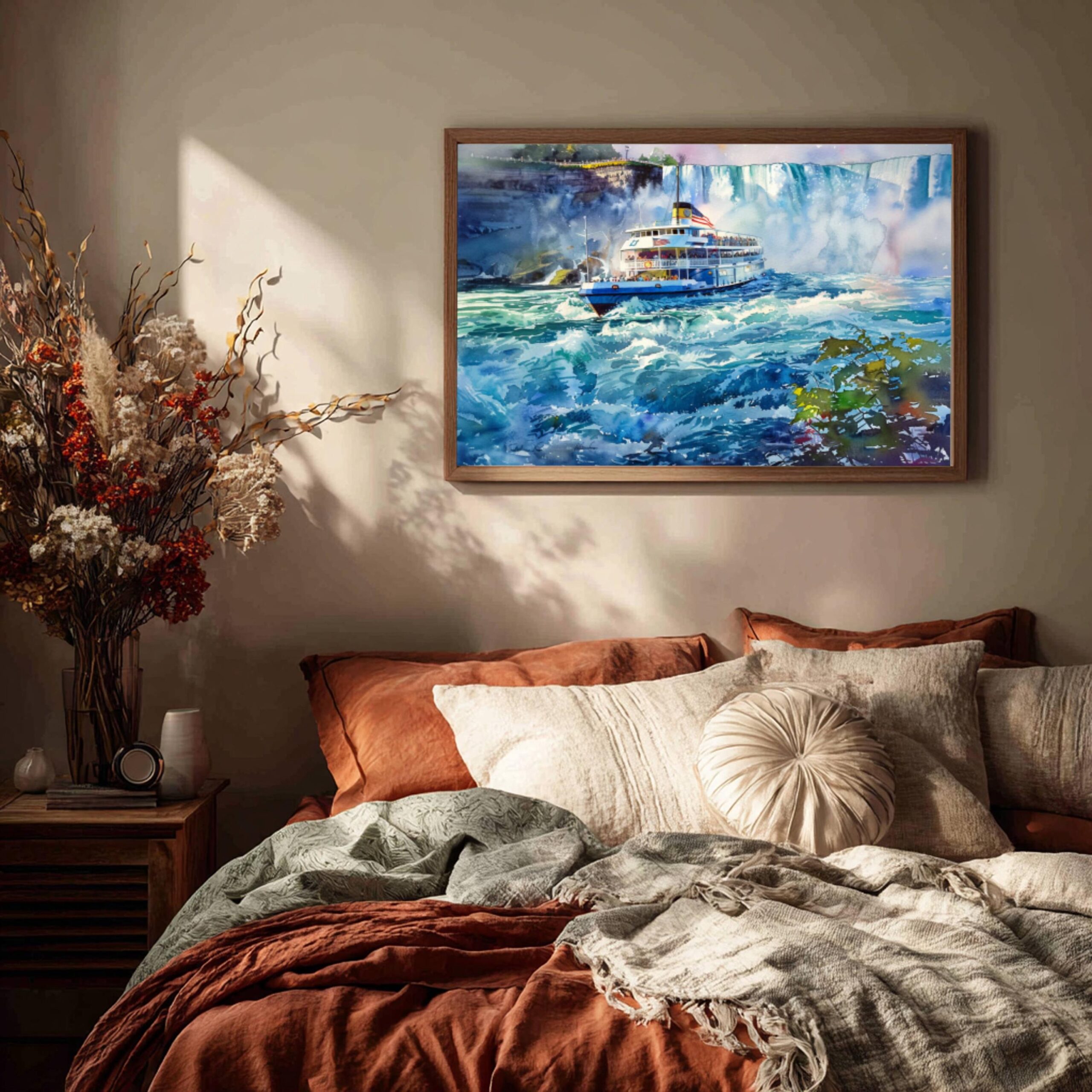Maid of the Mist Boat Niagara Falls USA Watercolor Print: Travel Poster - Image 9