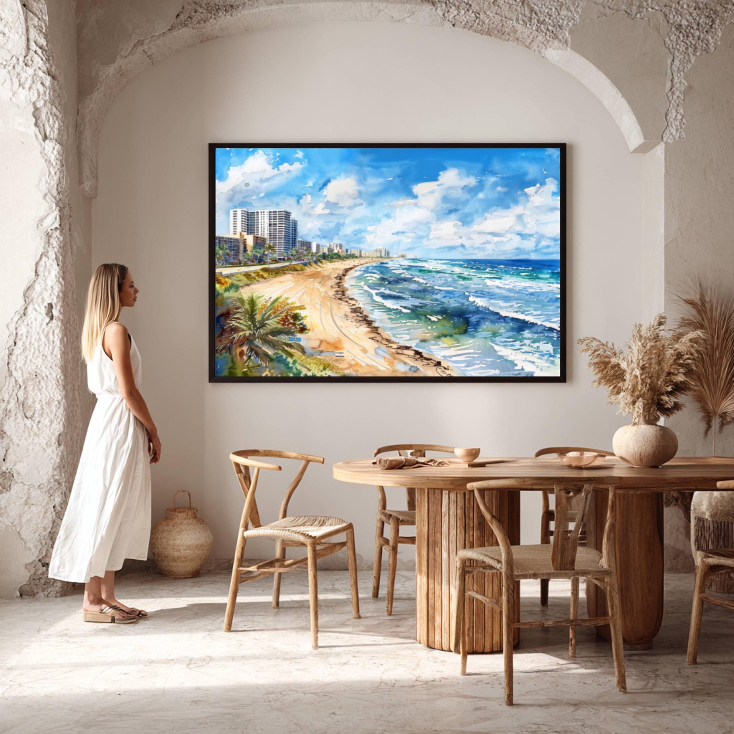 Fort Lauderdale Florida USA Watercolor Print: Travel Art Poster - Image 2