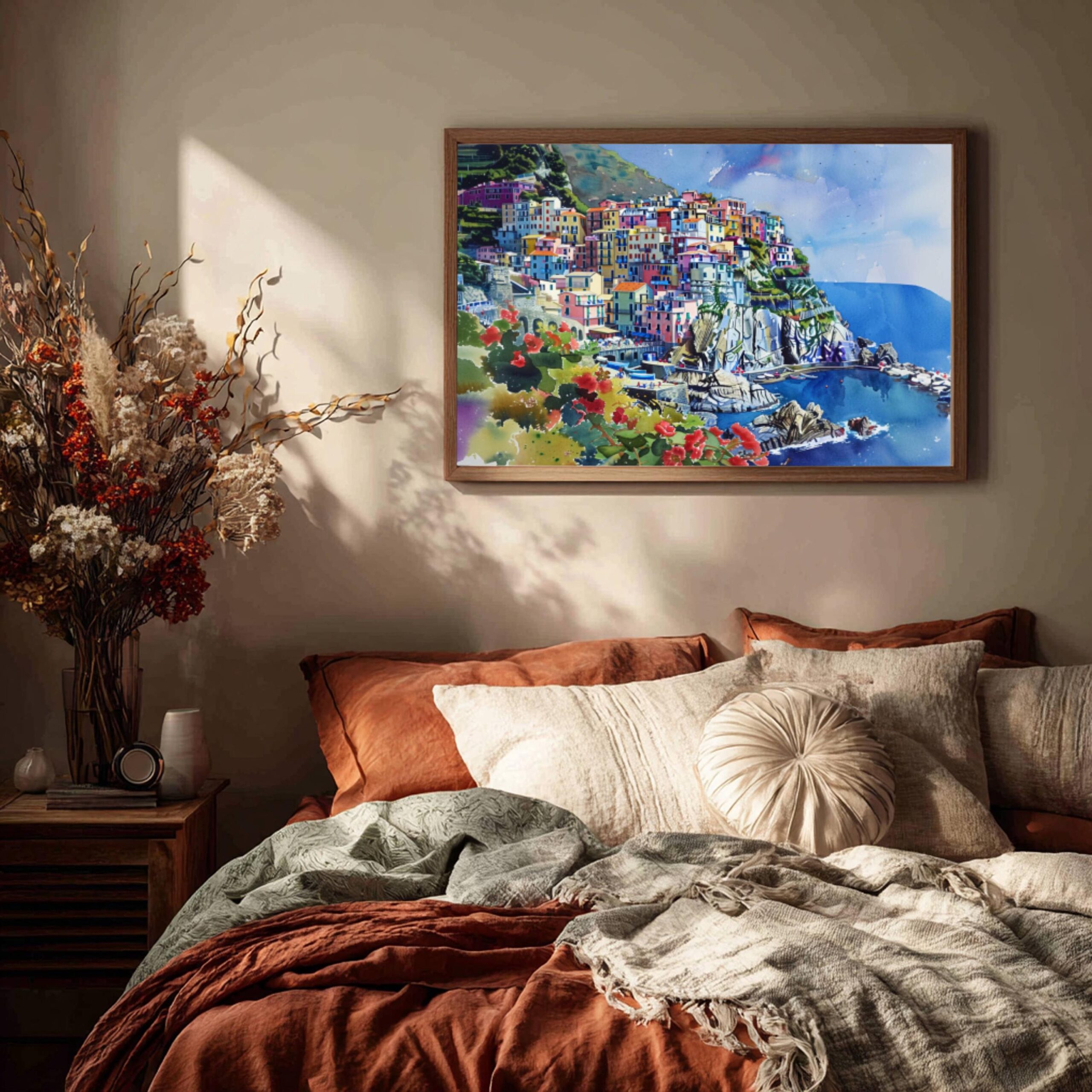 Manarola Cinque Terre Italy Europe Watercolor Print: Travel Art Poster - Image 9