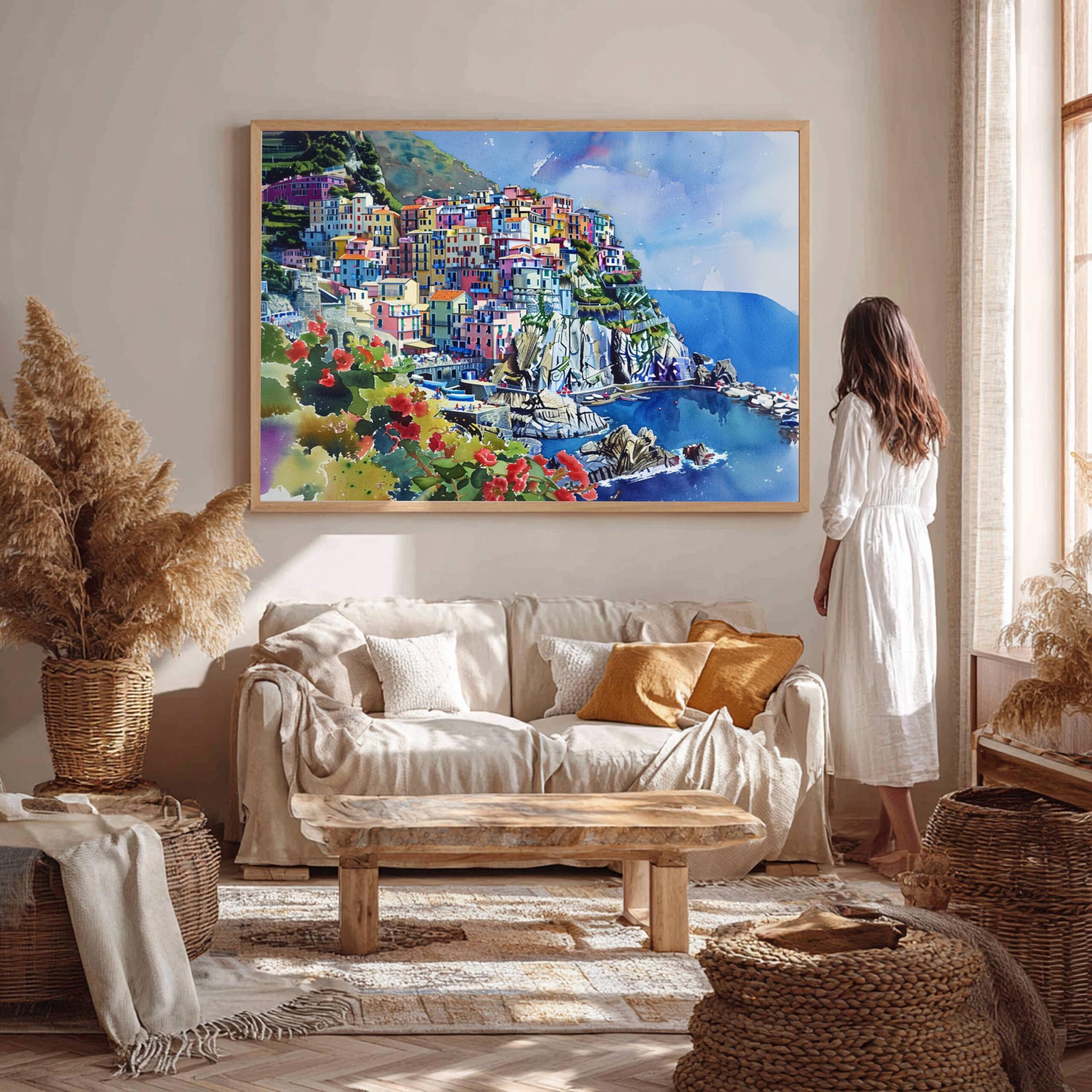 Manarola Cinque Terre Italy Europe Watercolor Print: Travel Art Poster - Image 6