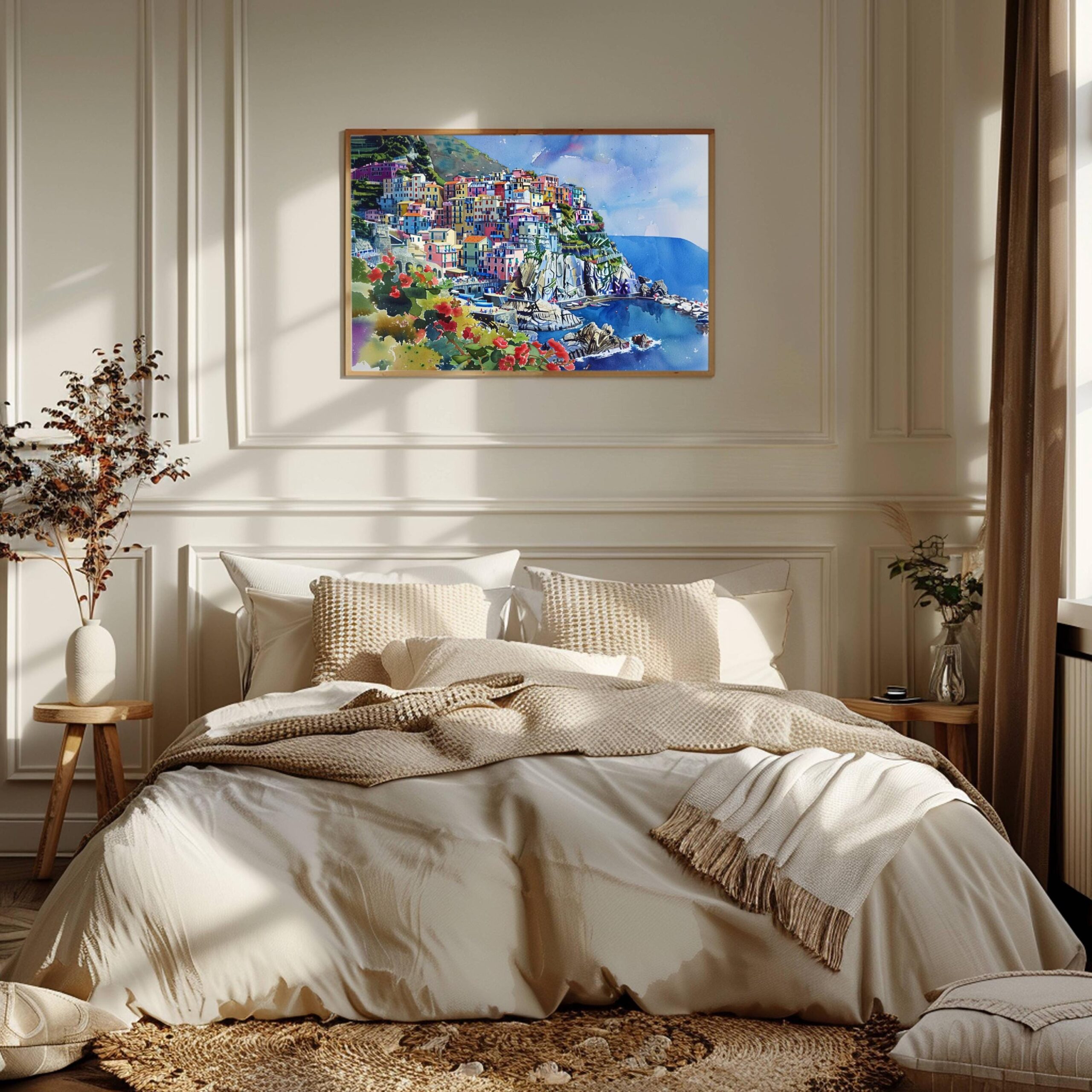 Manarola Cinque Terre Italy Europe Watercolor Print: Travel Art Poster - Image 5
