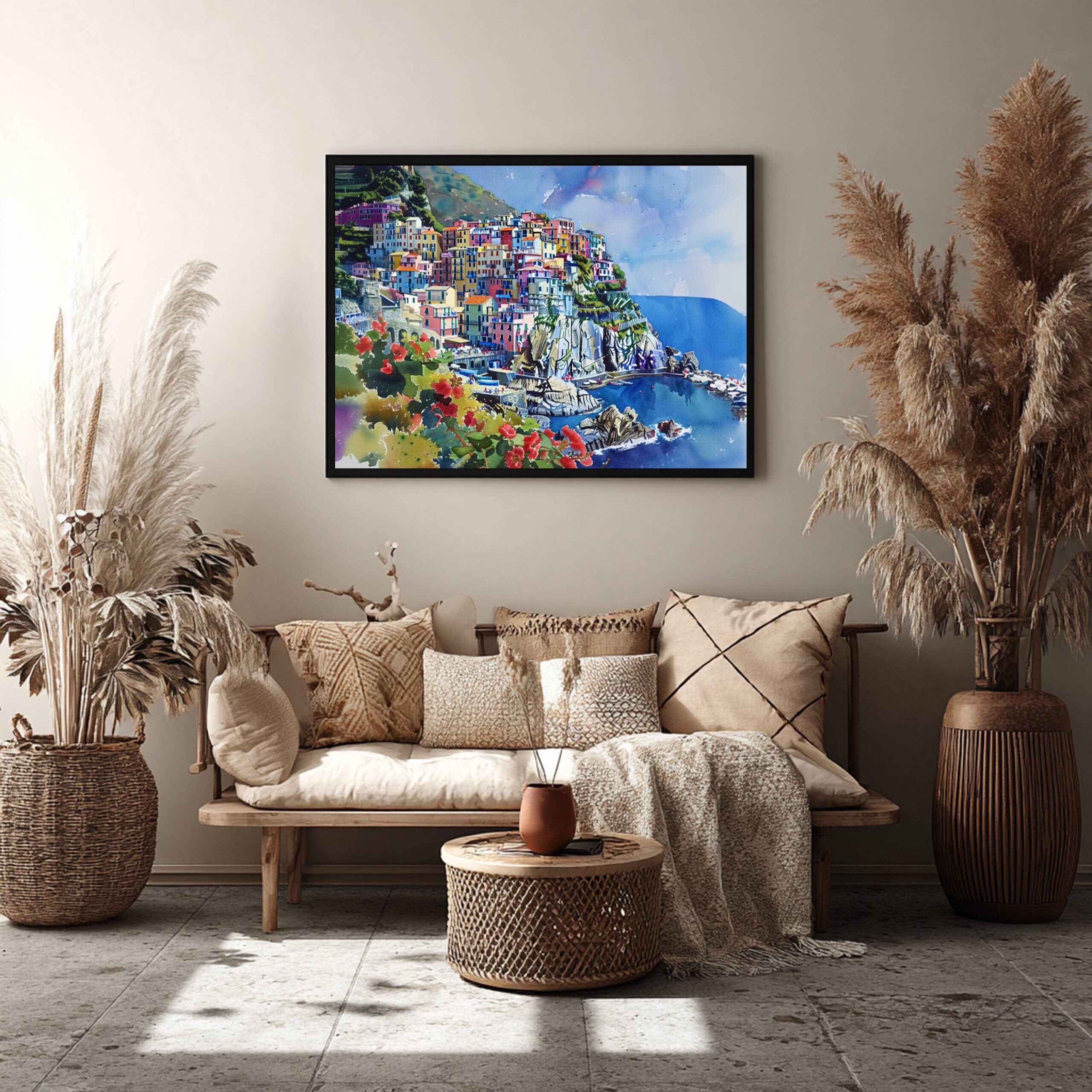 Manarola Cinque Terre Italy Europe Watercolor Print: Travel Art Poster - Image 7