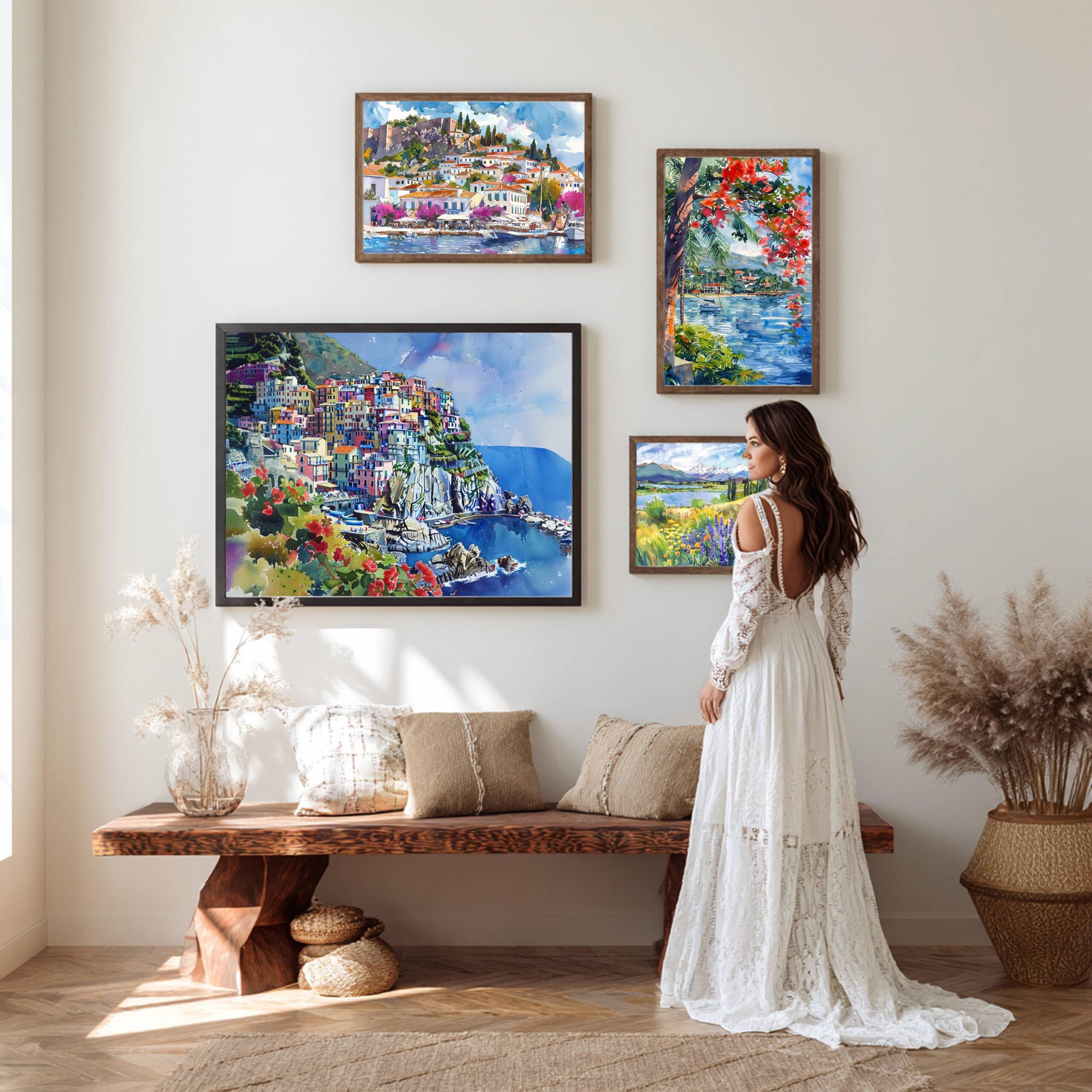 Manarola Cinque Terre Italy Europe Watercolor Print: Travel Art Poster - Image 10