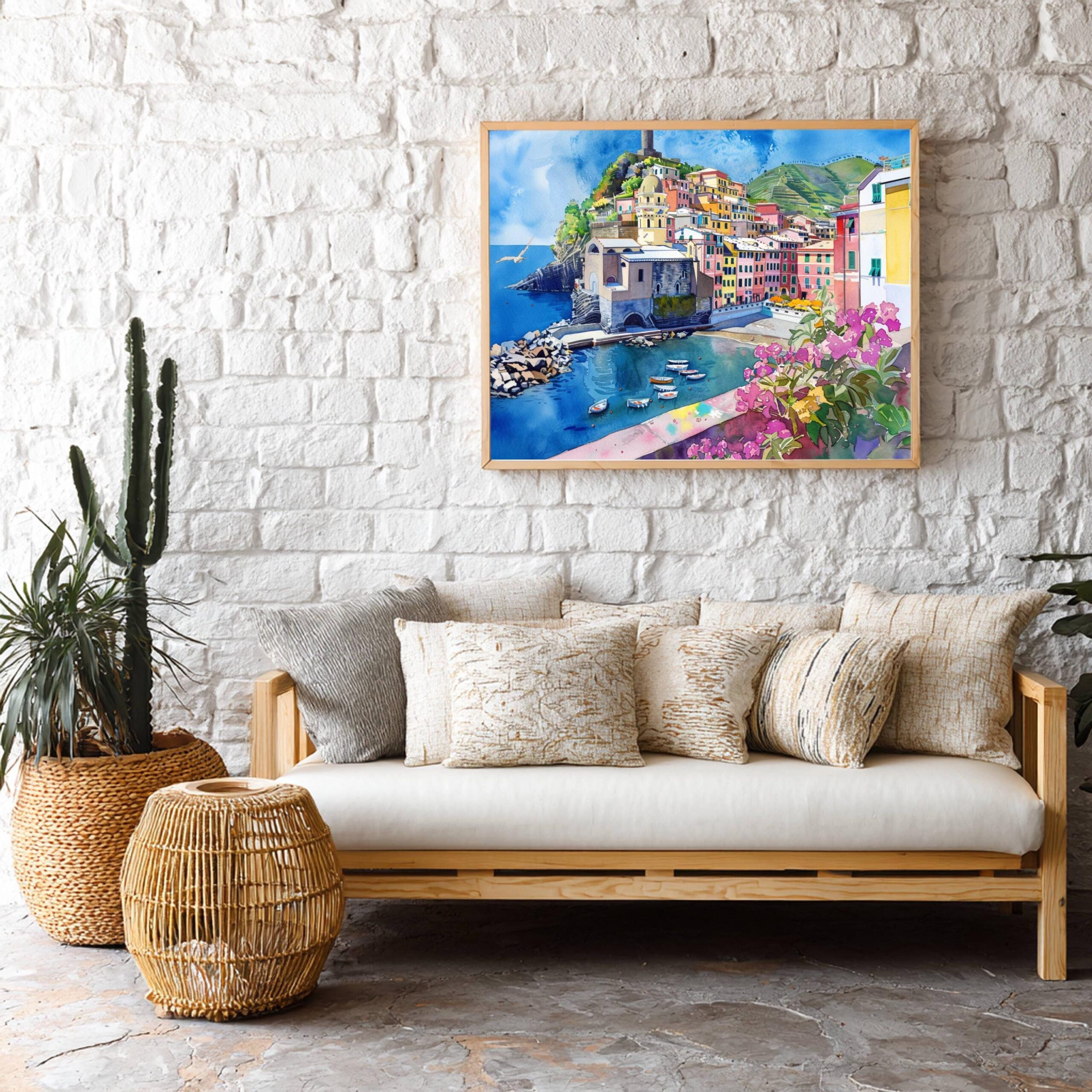 Vernazza Cinque Terre Italy Europe Watercolor Print: Travel Art Poster - Image 4