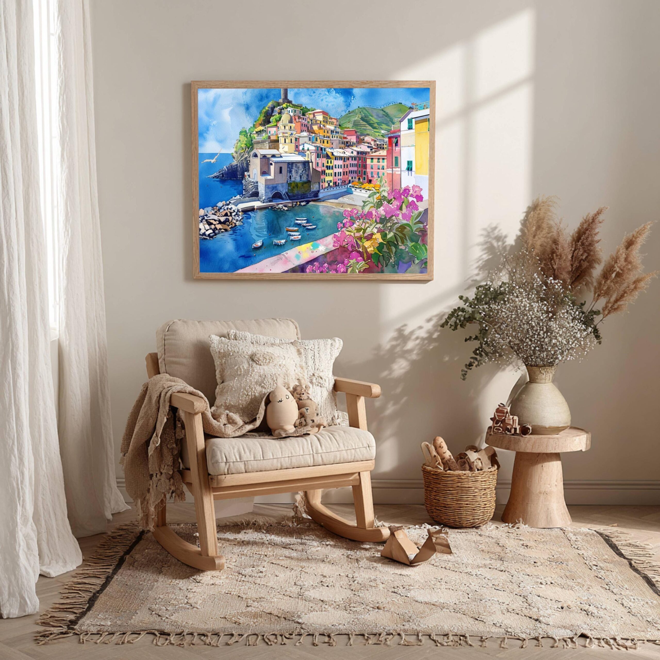 Vernazza Cinque Terre Italy Europe Watercolor Print: Travel Art Poster - Image 3