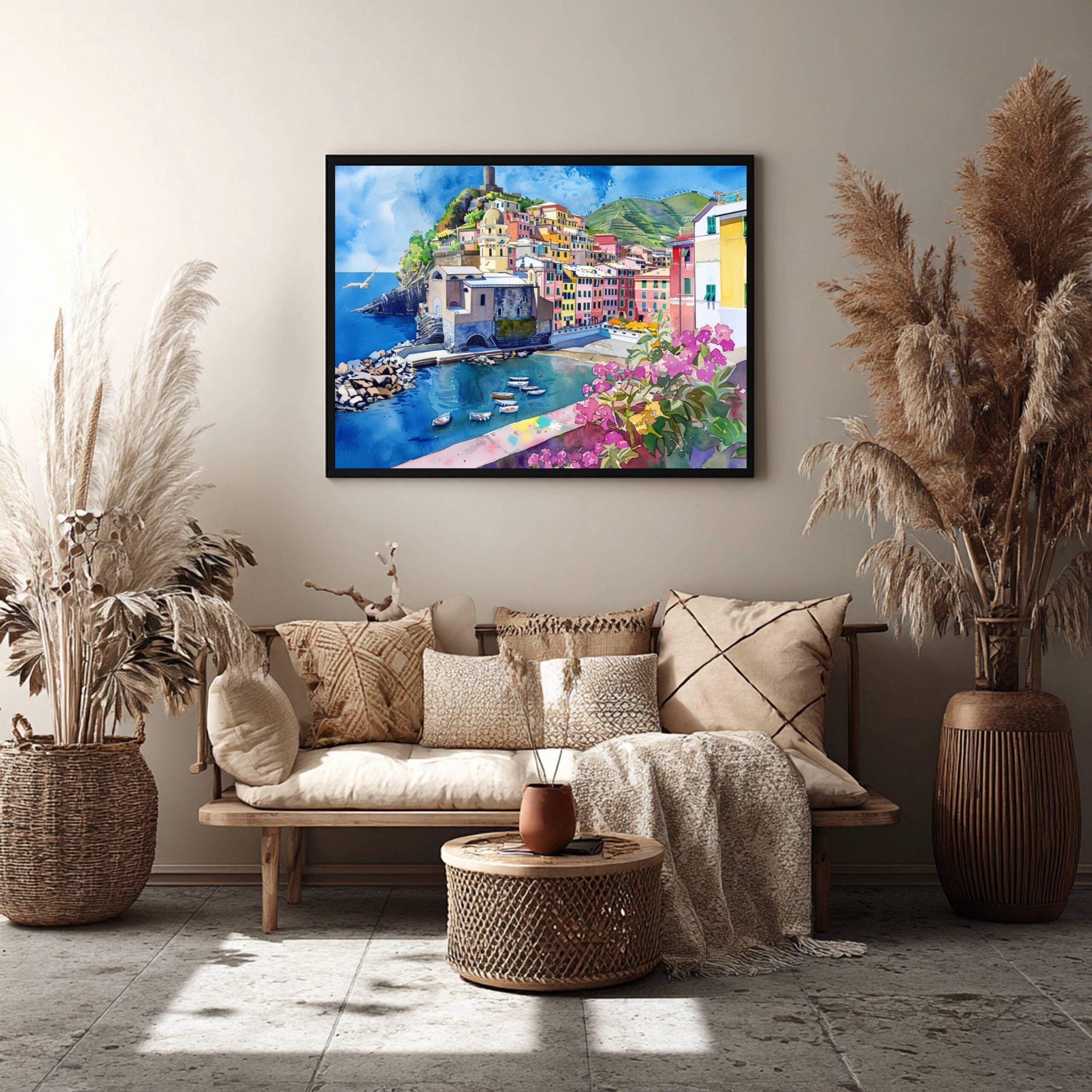 Vernazza Cinque Terre Italy Europe Watercolor Print: Travel Art Poster - Image 7