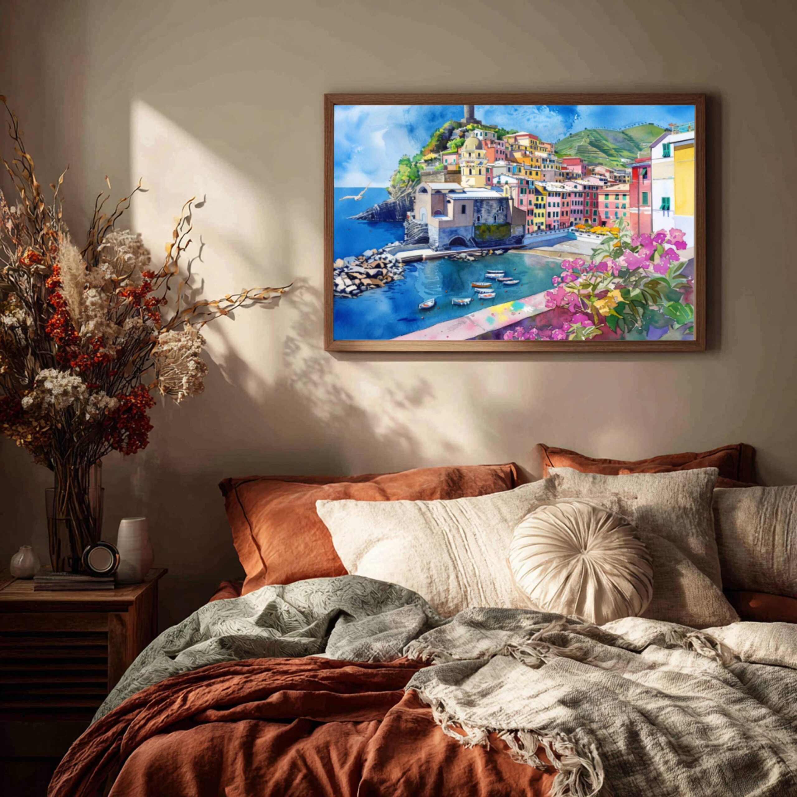 Vernazza Cinque Terre Italy Europe Watercolor Print: Travel Art Poster - Image 9