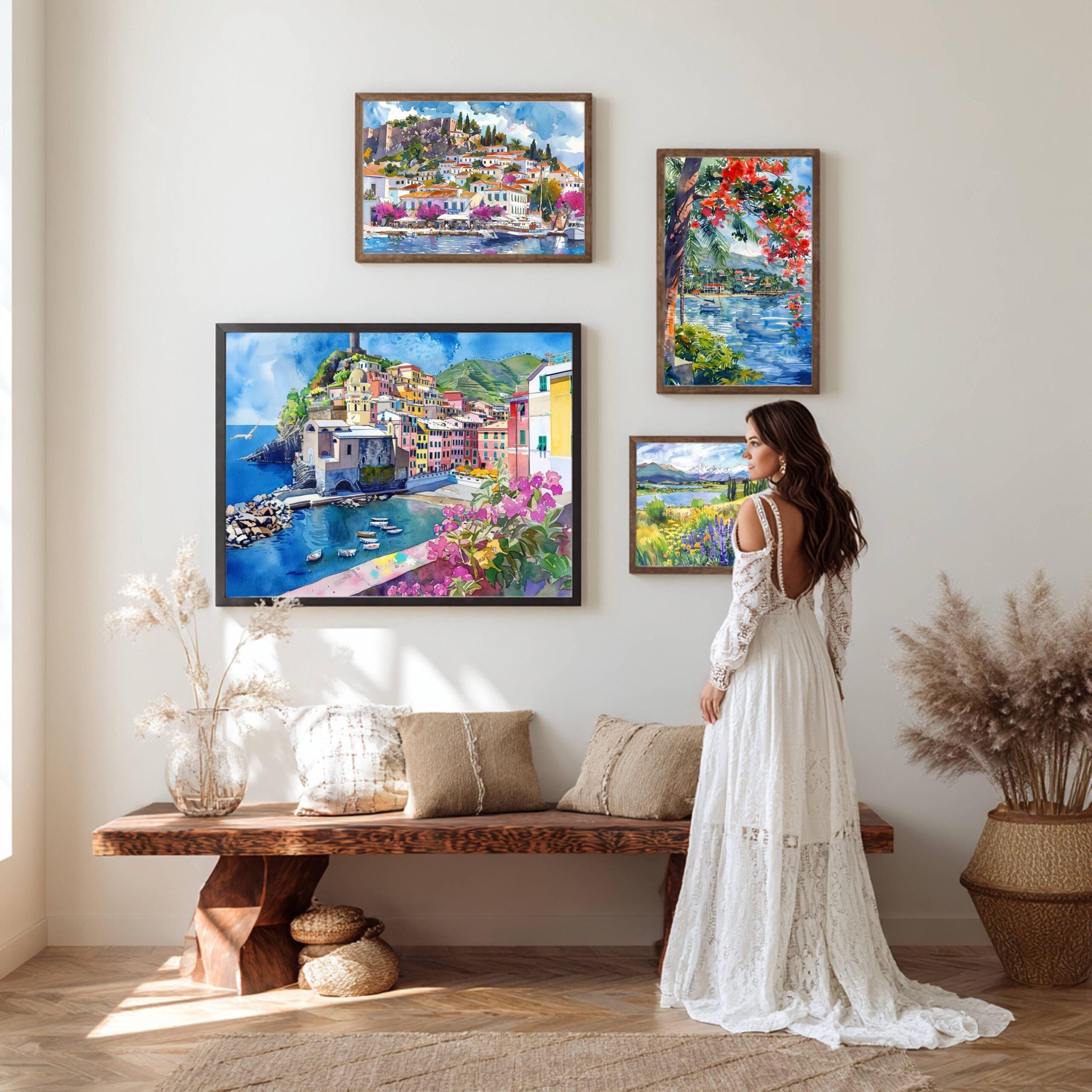 Vernazza Cinque Terre Italy Europe Watercolor Print: Travel Art Poster - Image 10