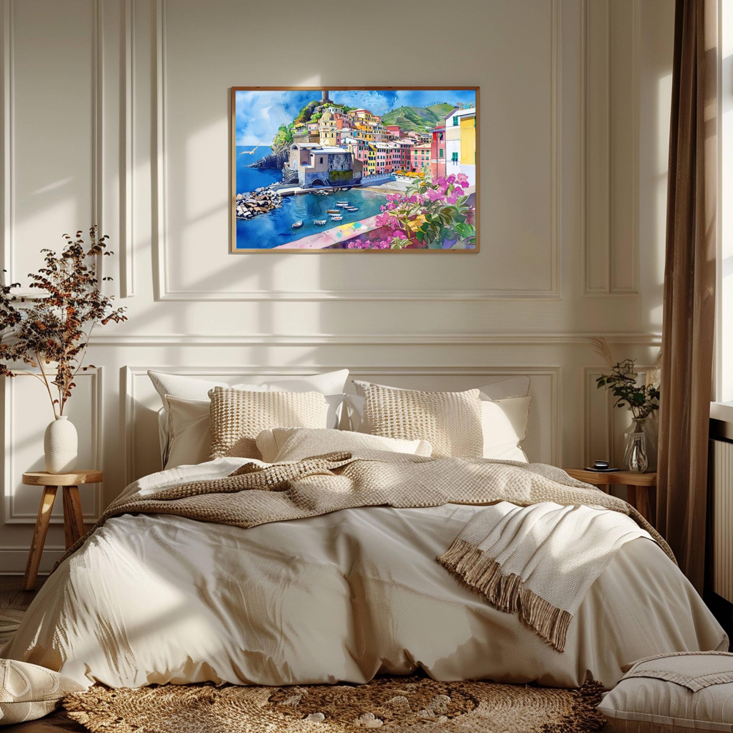 Vernazza Cinque Terre Italy Europe Watercolor Print: Travel Art Poster - Image 5