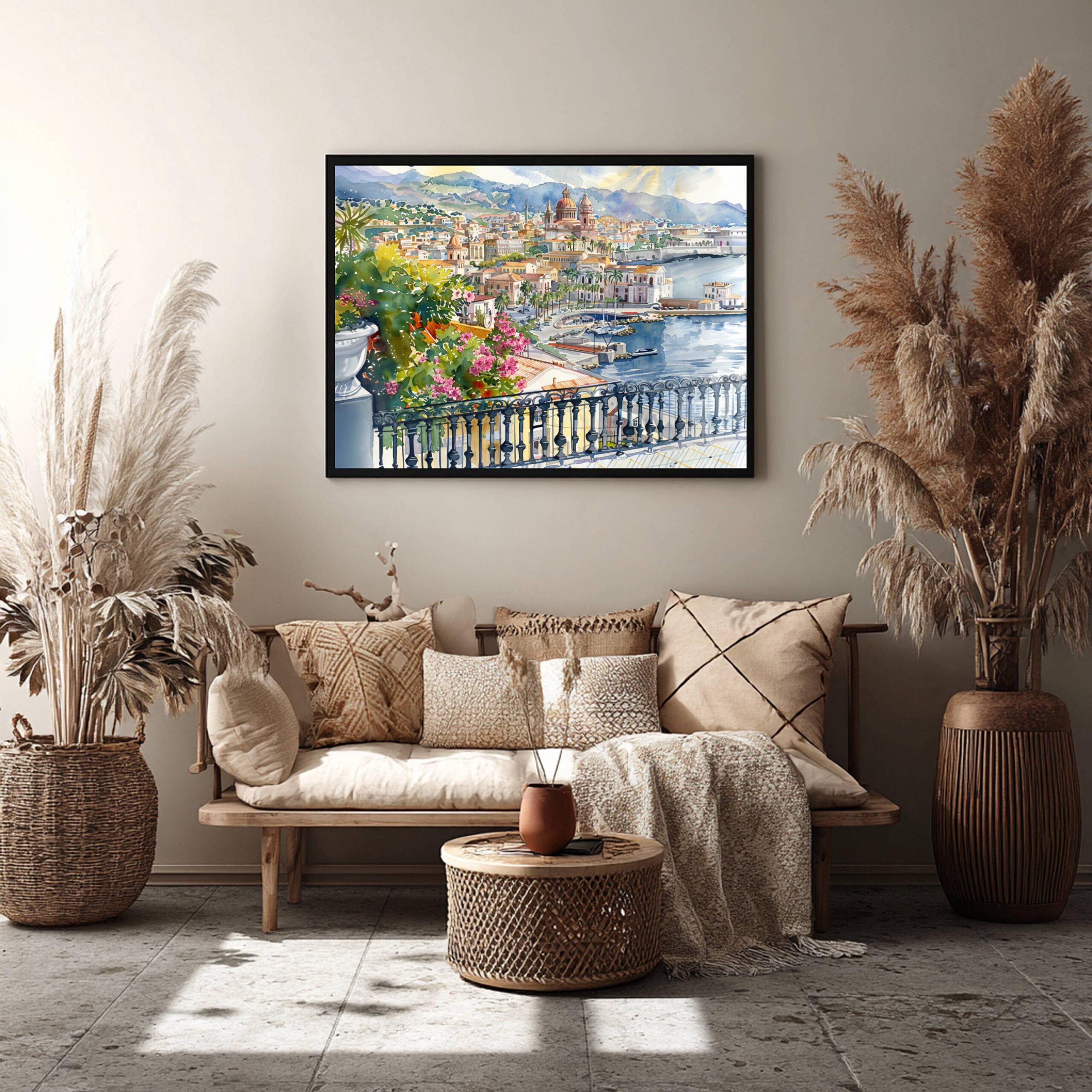 Messina Sicily Italy Europe Watercolor Print: Travel Art Poster - Image 7