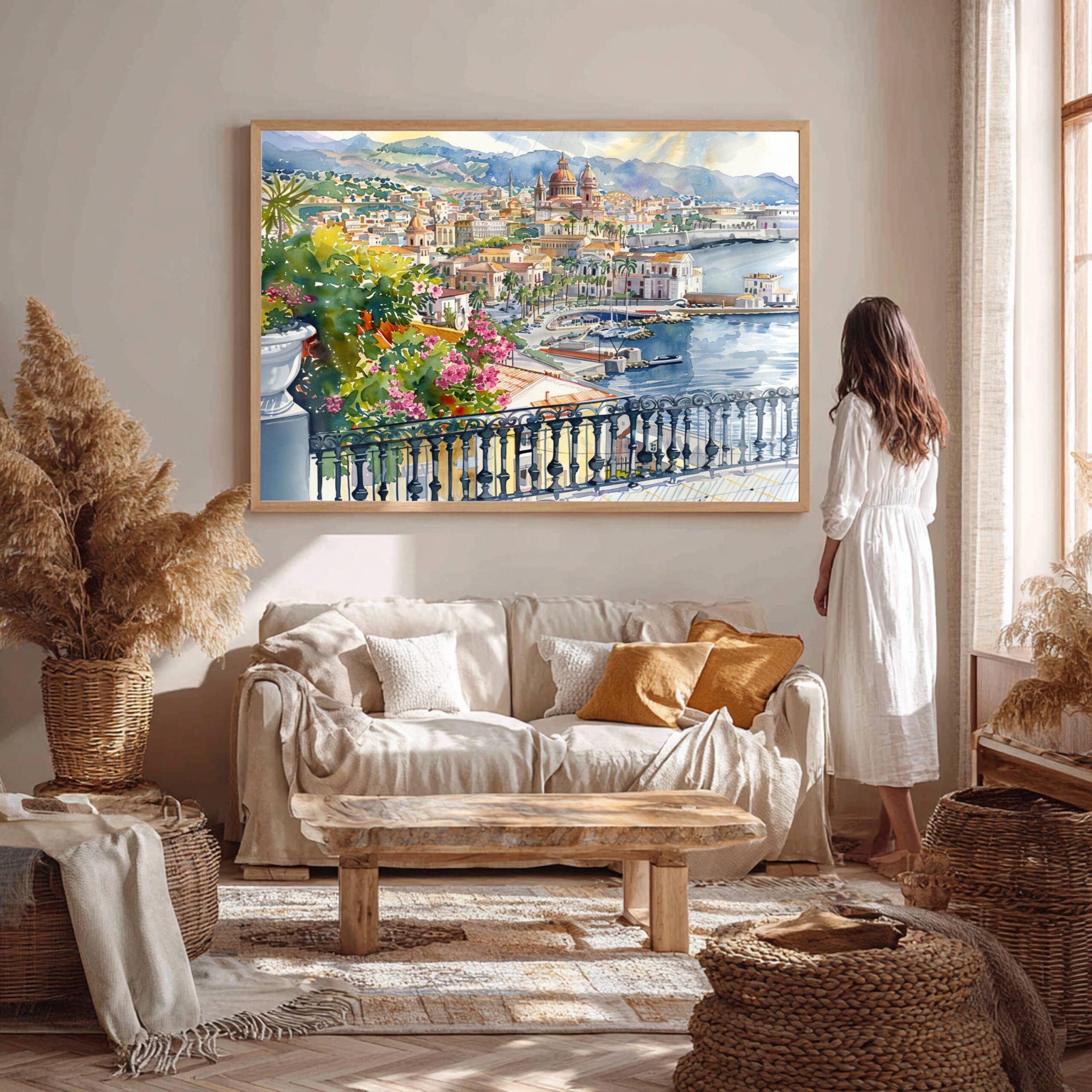Messina Sicily Italy Europe Watercolor Print: Travel Art Poster - Image 6