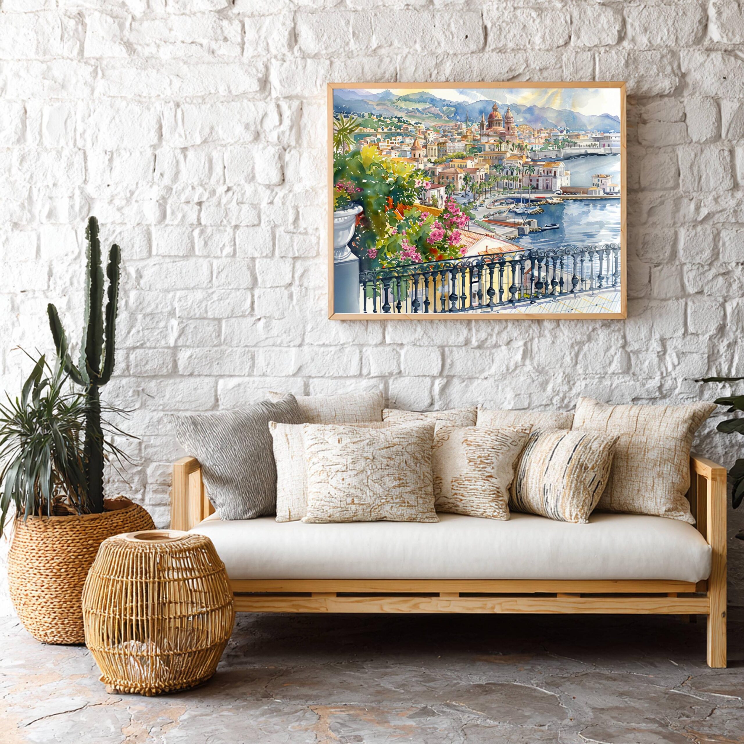 Messina Sicily Italy Europe Watercolor Print: Travel Art Poster - Image 4