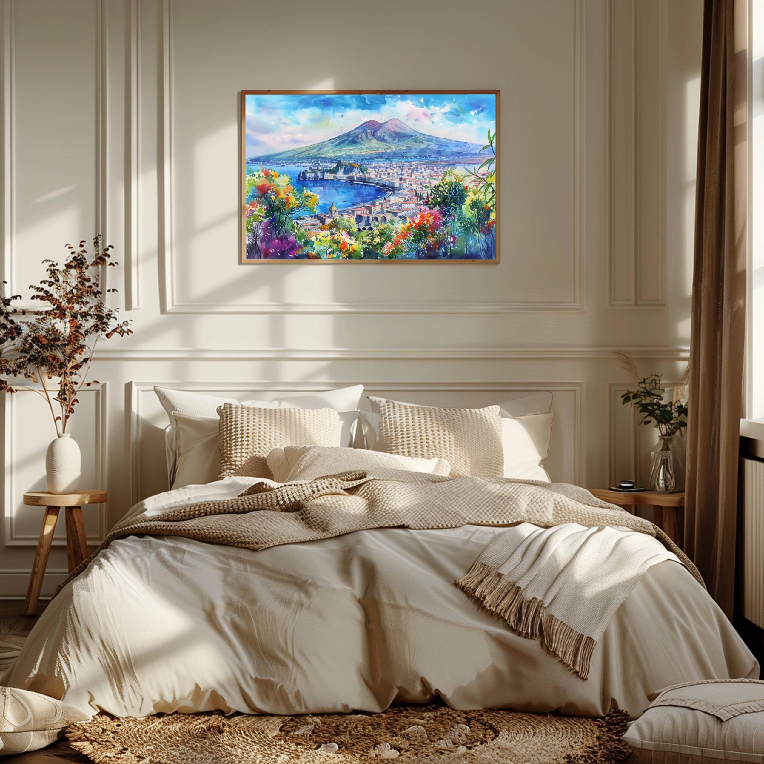 Mount Vesuvius Naples Italy Europe Watercolor Print: Travel Art Poster - Image 5