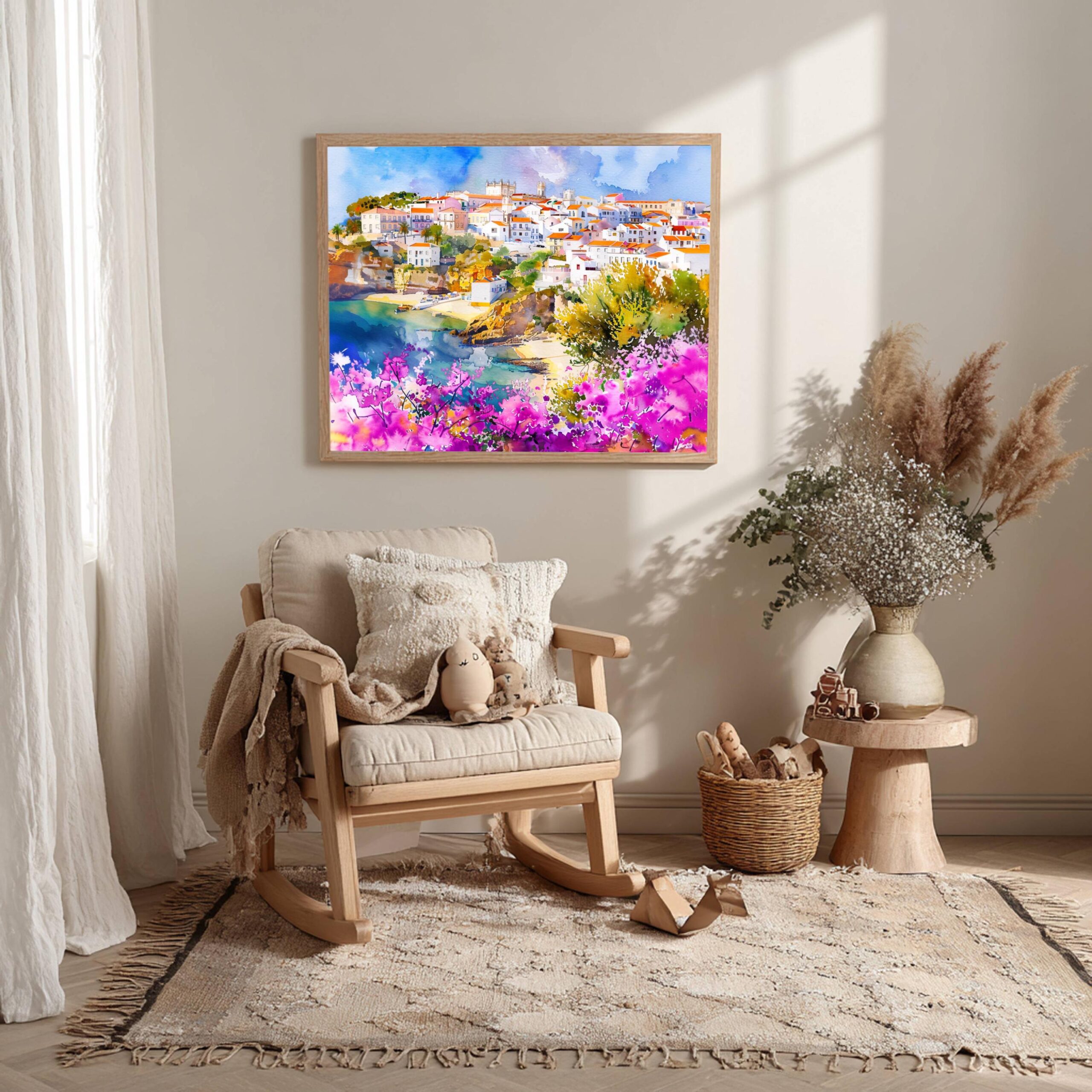 Albufeira Algarve Portugal Europe Watercolor Print: Vacation Travel Art Poster - Image 3