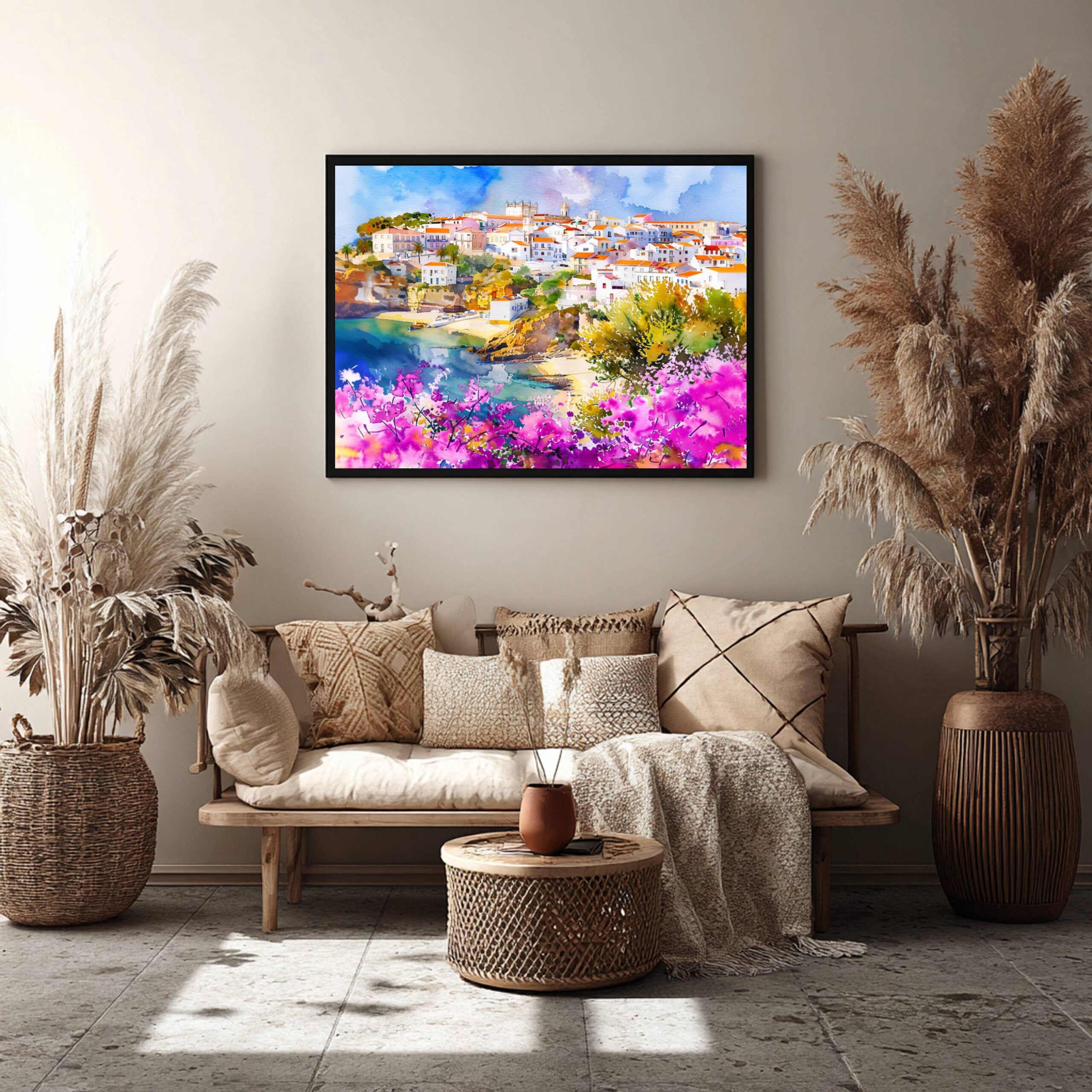 Albufeira Algarve Portugal Europe Watercolor Print: Vacation Travel Art Poster - Image 7