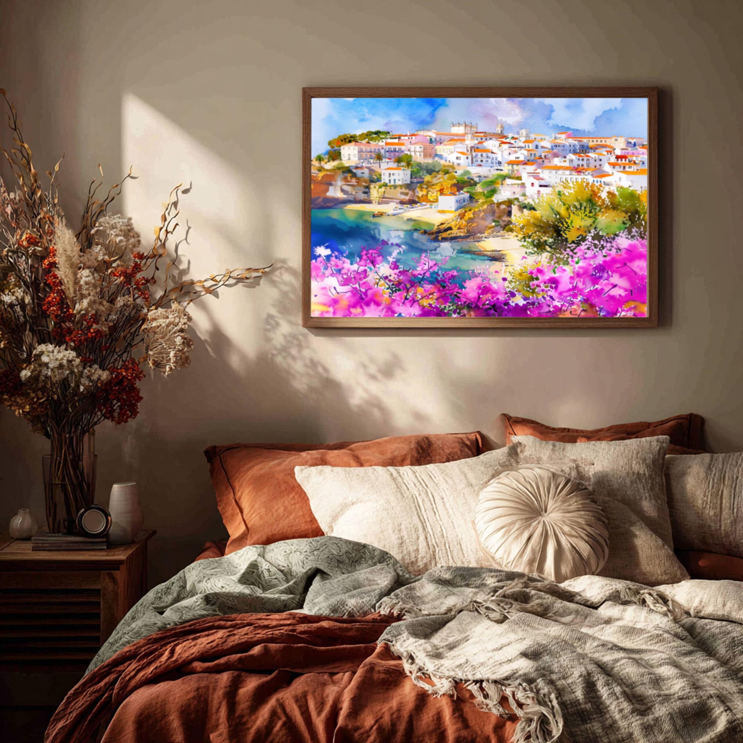 Albufeira Algarve Portugal Europe Watercolor Print: Vacation Travel Art Poster - Image 9