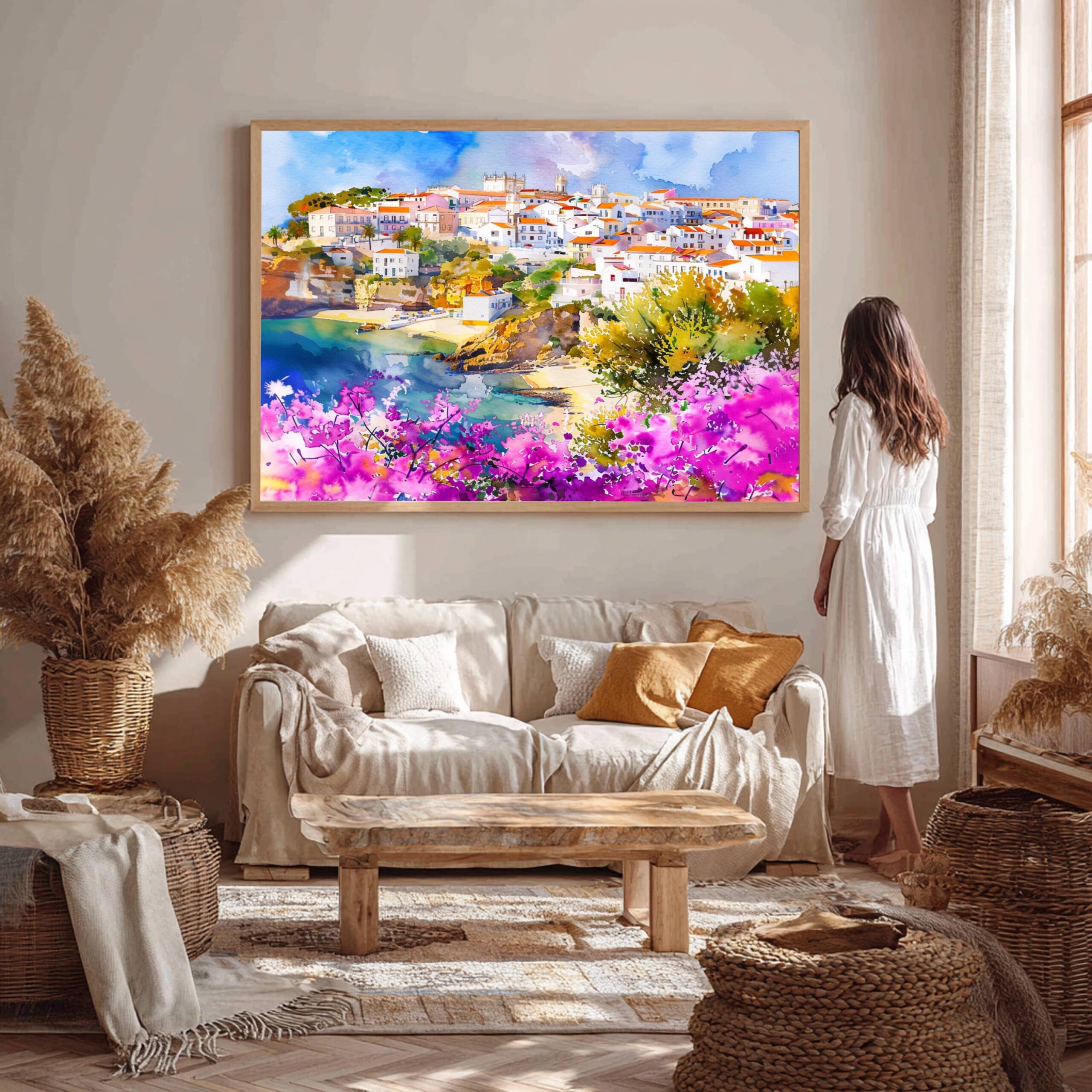 Albufeira Algarve Portugal Europe Watercolor Print: Vacation Travel Art Poster - Image 6
