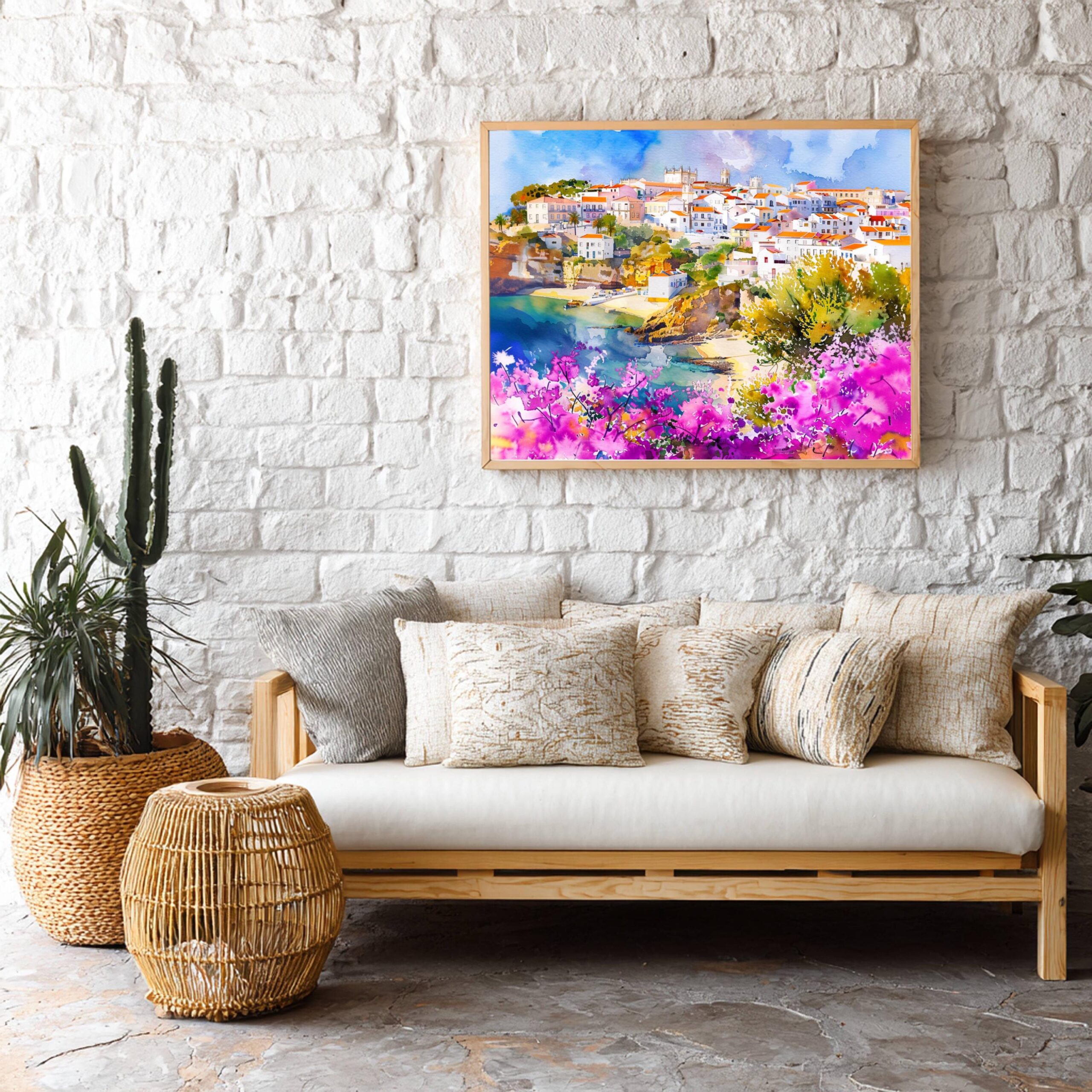 Albufeira Algarve Portugal Europe Watercolor Print: Vacation Travel Art Poster - Image 4