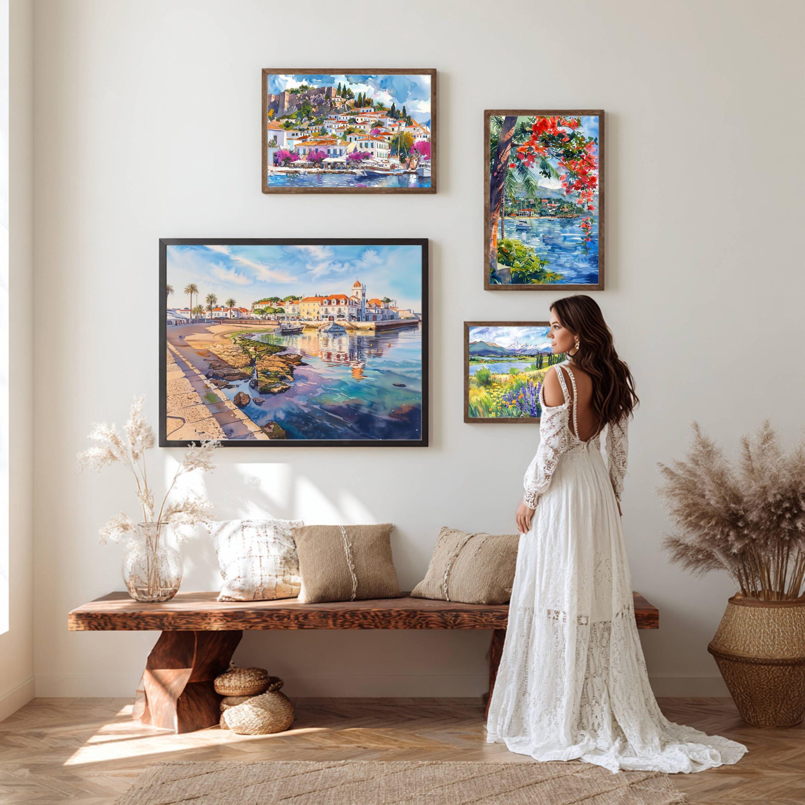 Cascais Portugal Europe Watercolor Print: Vacation Travel Art Poster - Image 9