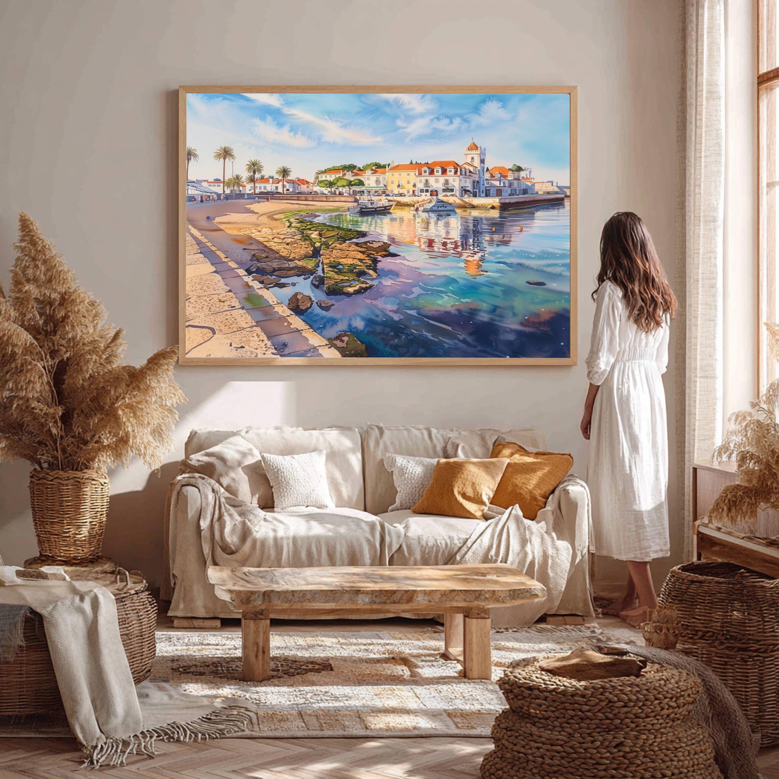 Cascais Portugal Europe Watercolor Print: Vacation Travel Art Poster - Image 6