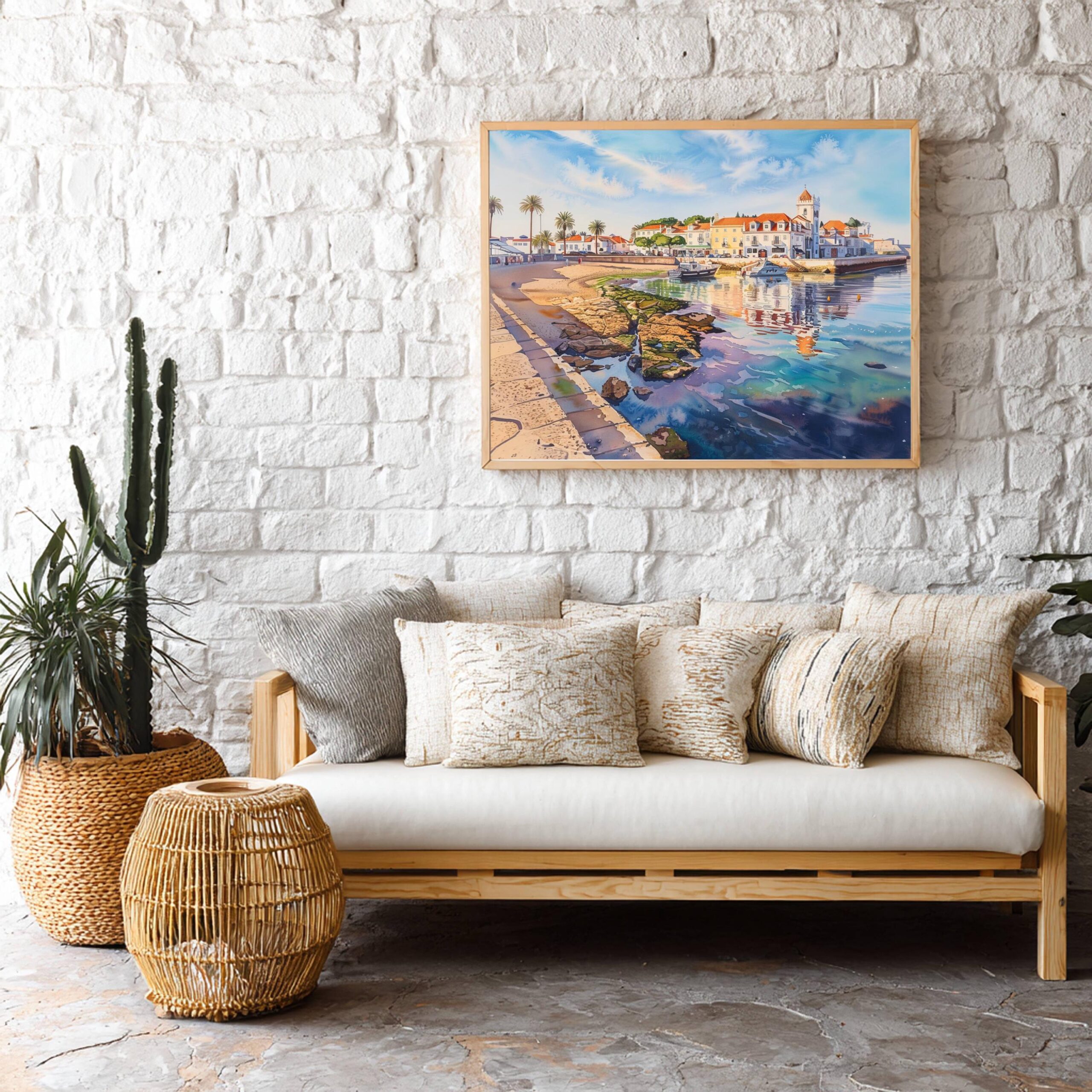 Cascais Portugal Europe Watercolor Print: Vacation Travel Art Poster - Image 4