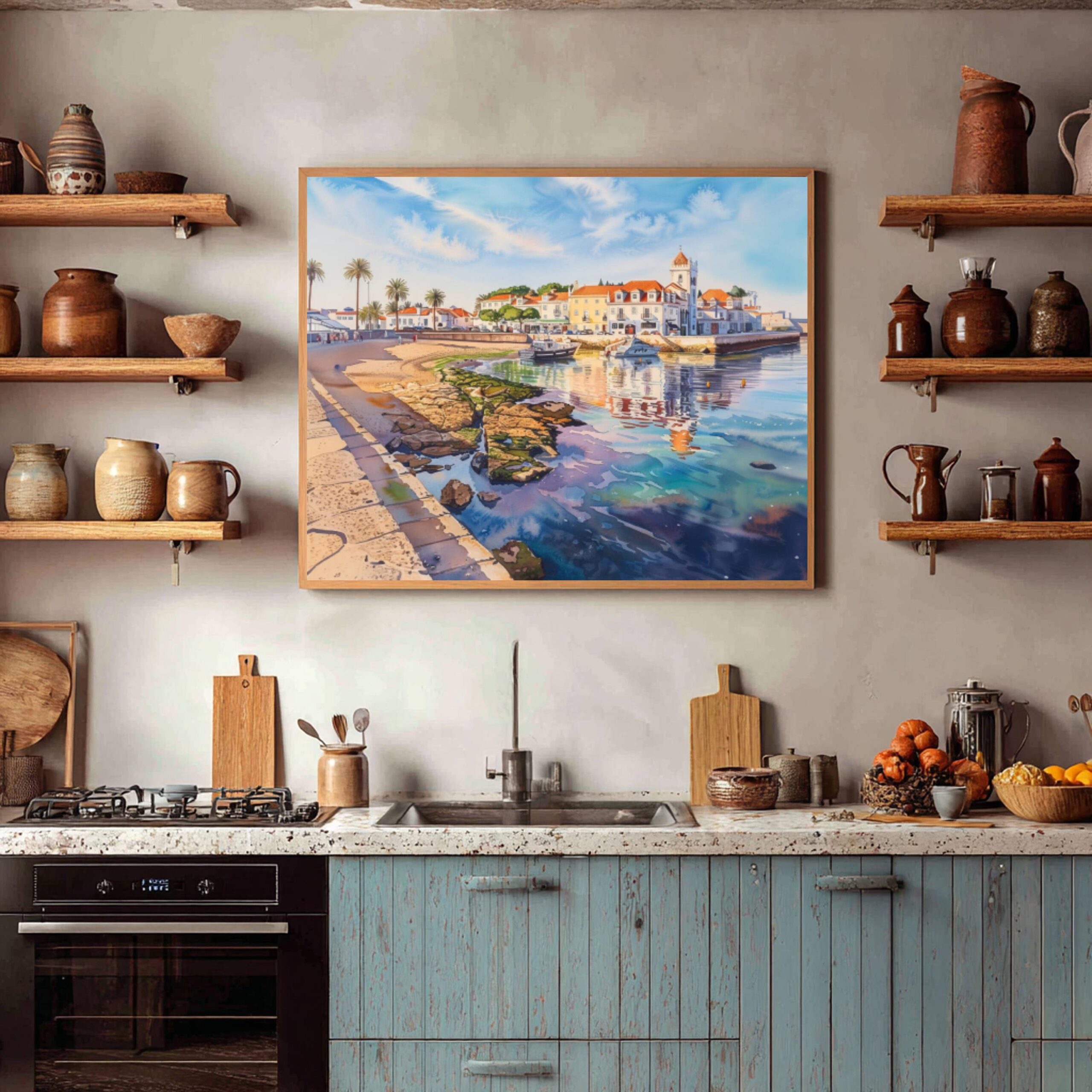 Cascais Portugal Europe Watercolor Print: Vacation Travel Art Poster - Image 8