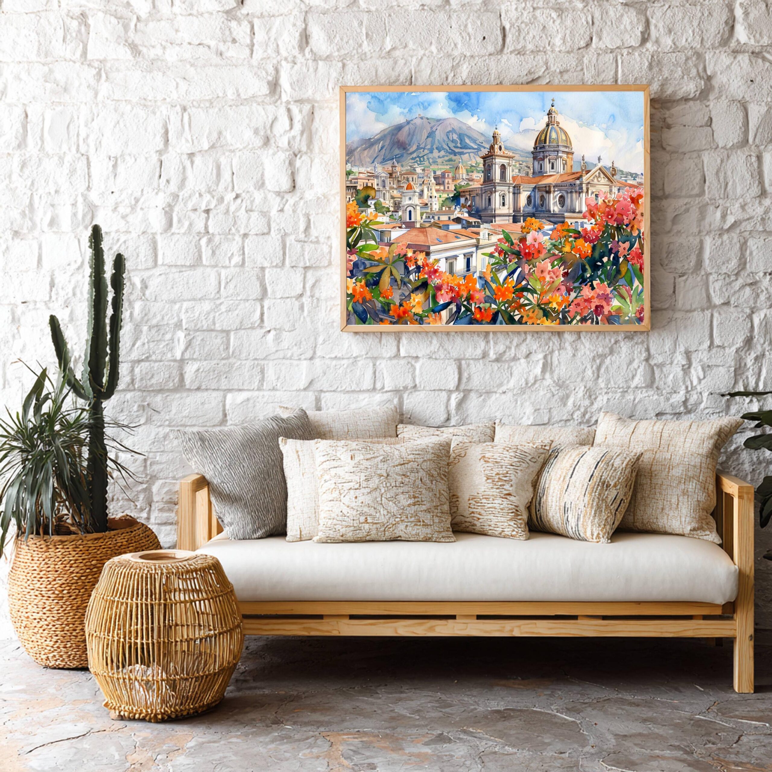 Catania Sicily Italy Europe Watercolor Print: Travel Art Poster - Image 4