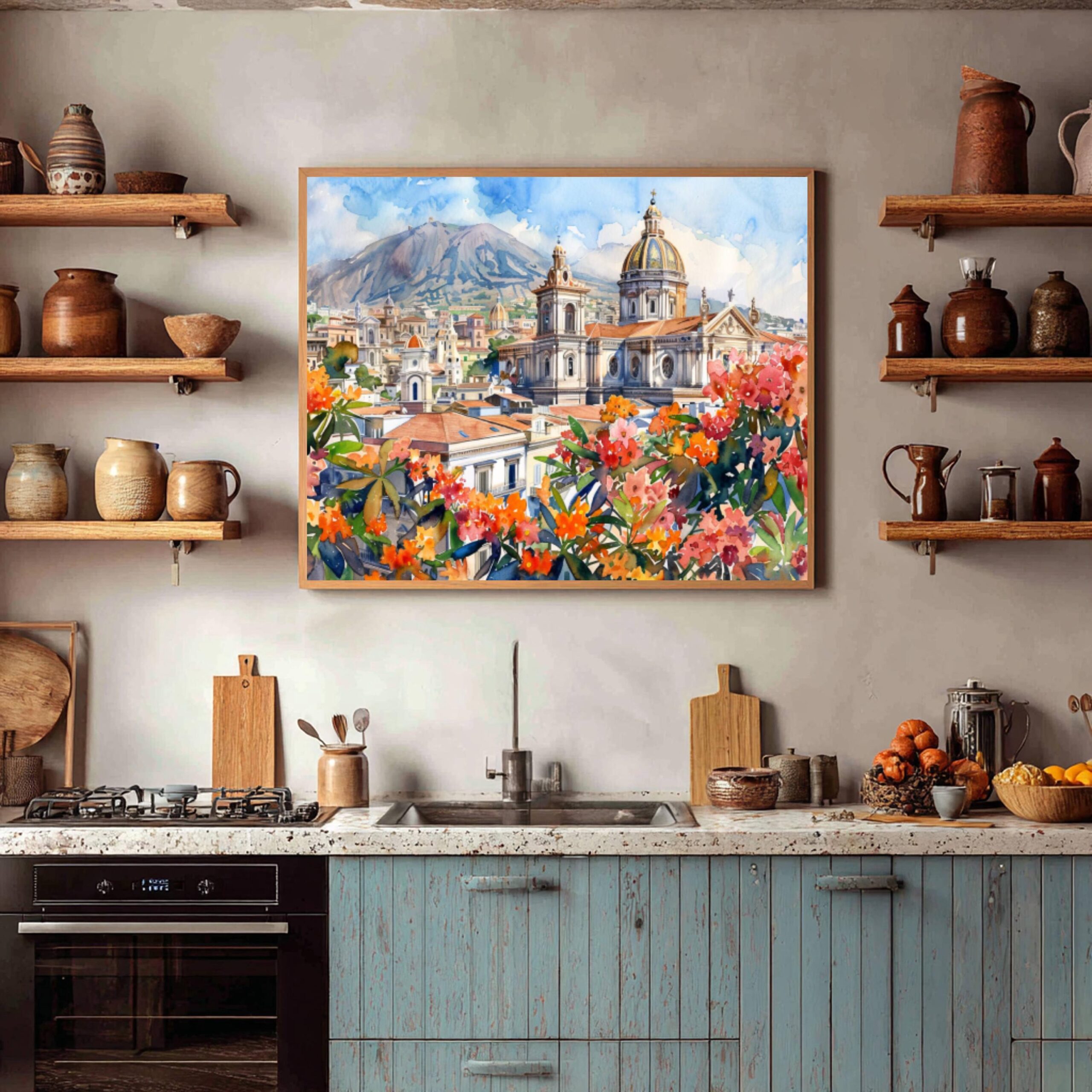Catania Sicily Italy Europe Watercolor Print: Travel Art Poster - Image 8