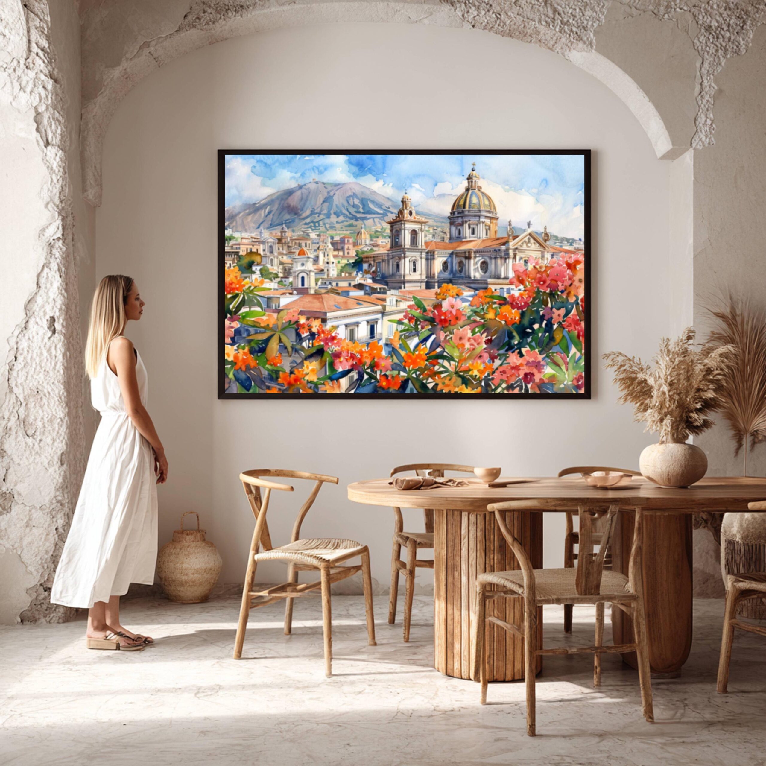 Catania Sicily Italy Europe Watercolor Print: Travel Art Poster - Image 2