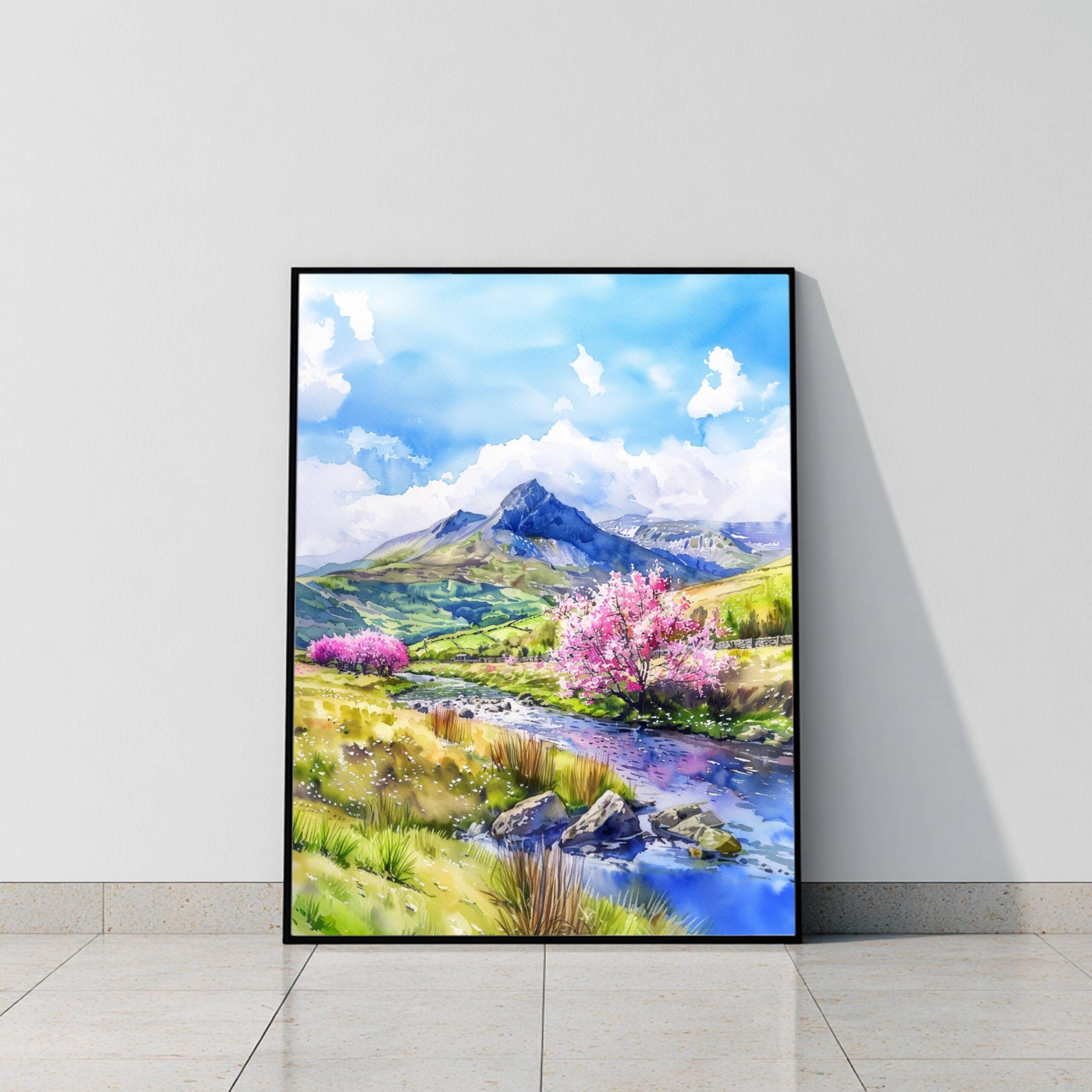 Brecon Beacons Wales UK Watercolor: Welsh UK Mountains Poster - Image 2