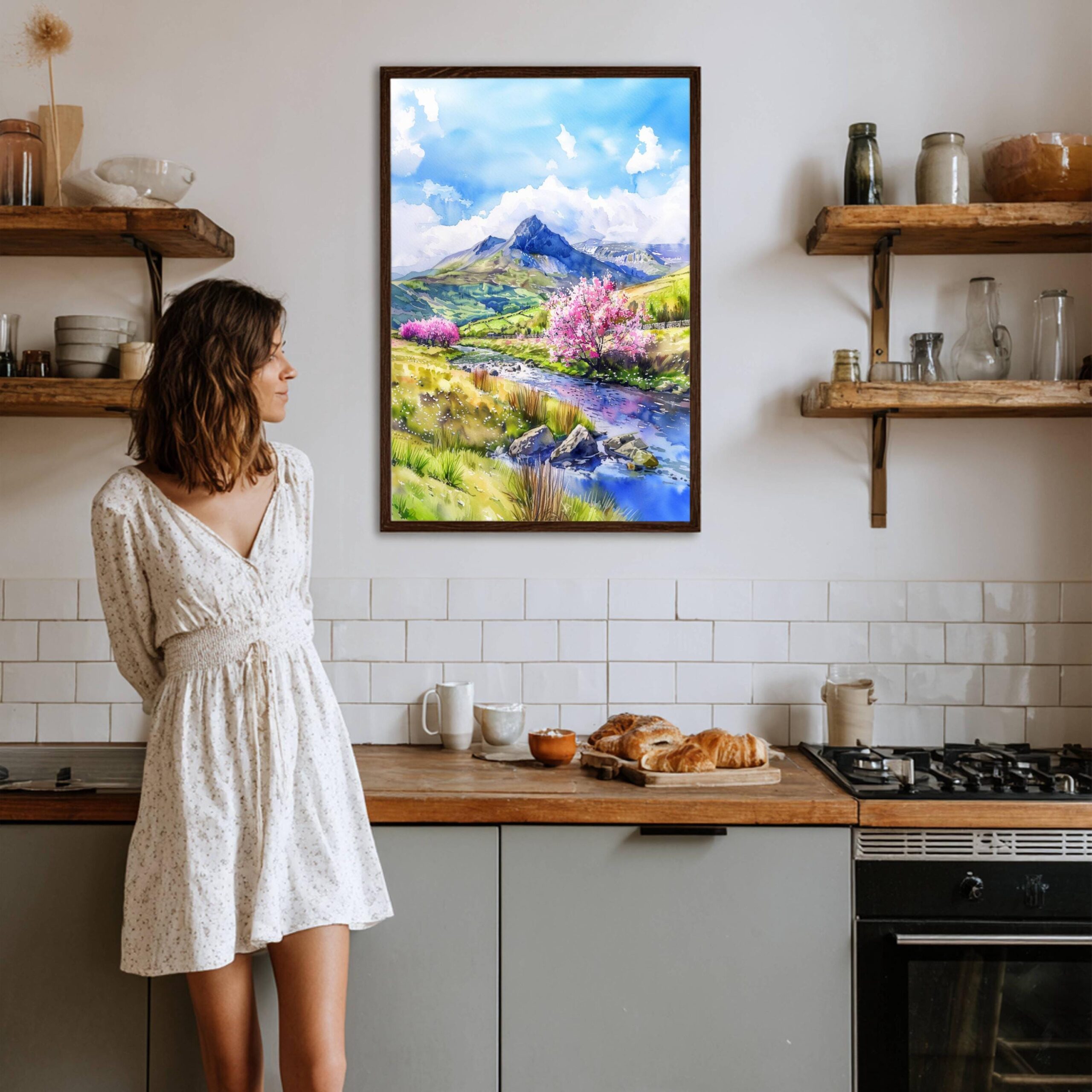 Brecon Beacons Wales UK Watercolor: Welsh UK Mountains Poster - Image 3