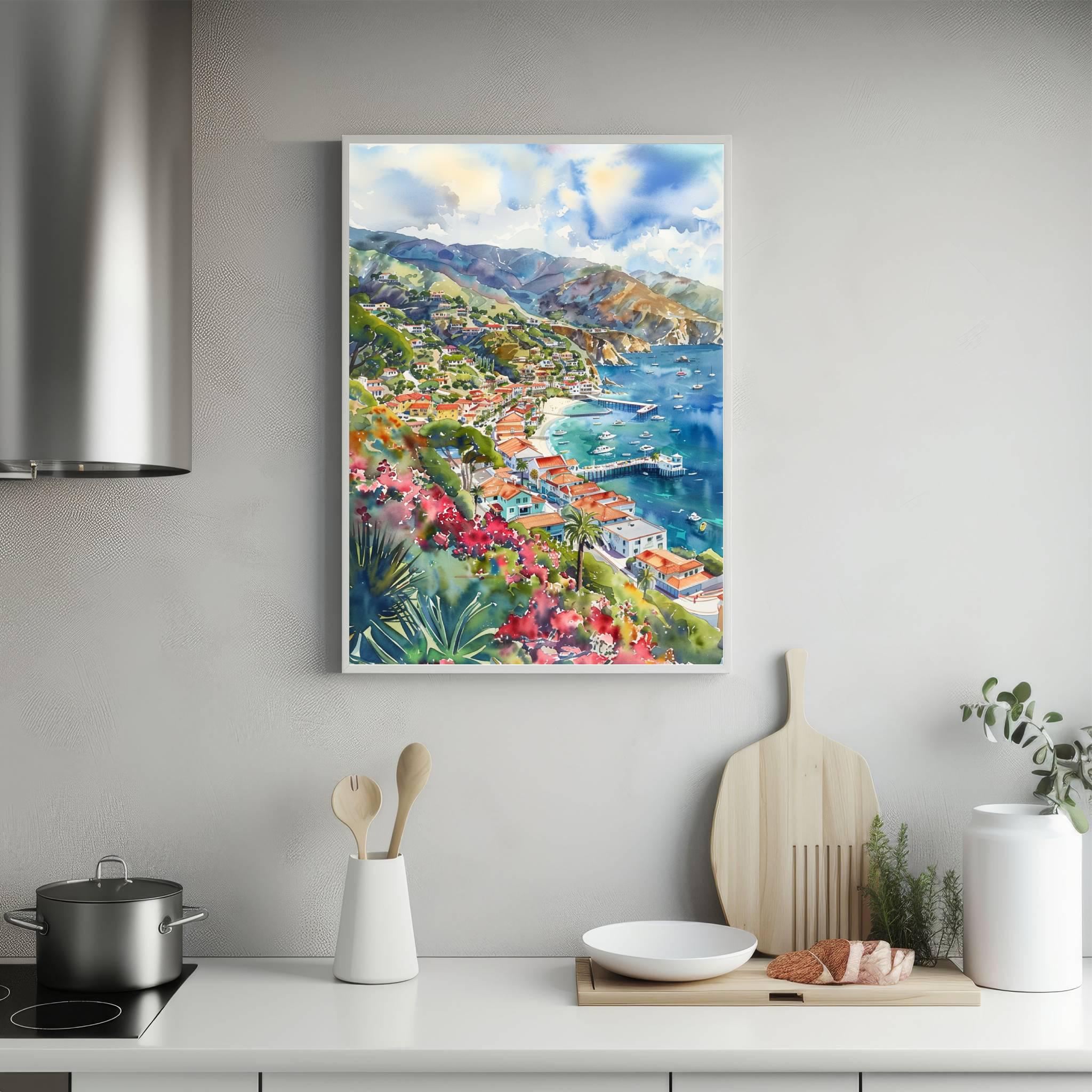 Catalina Island California USA Watercolor Print: American Travel Poster - Image 4