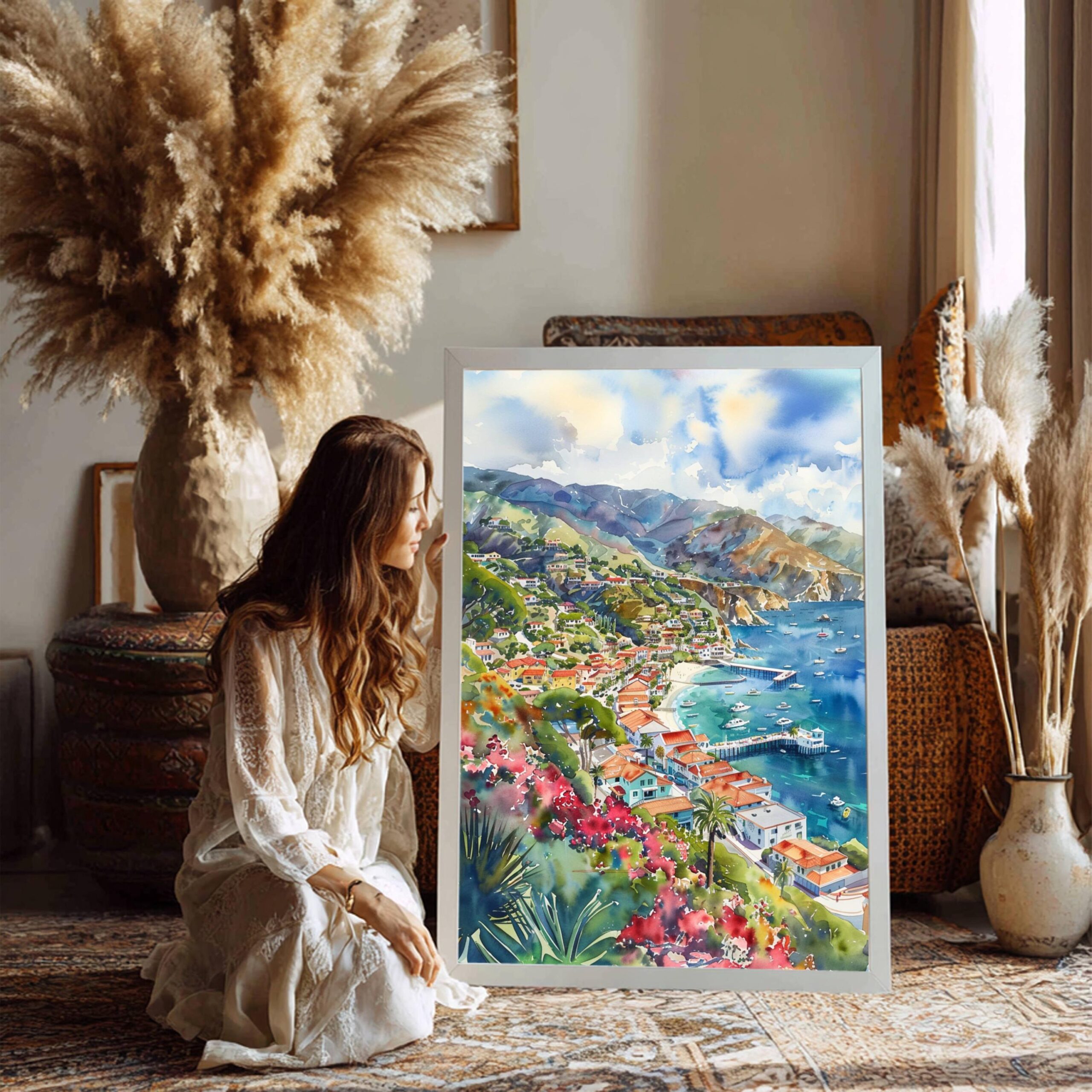 Catalina Island California USA Watercolor Print: American Travel Poster - Image 3