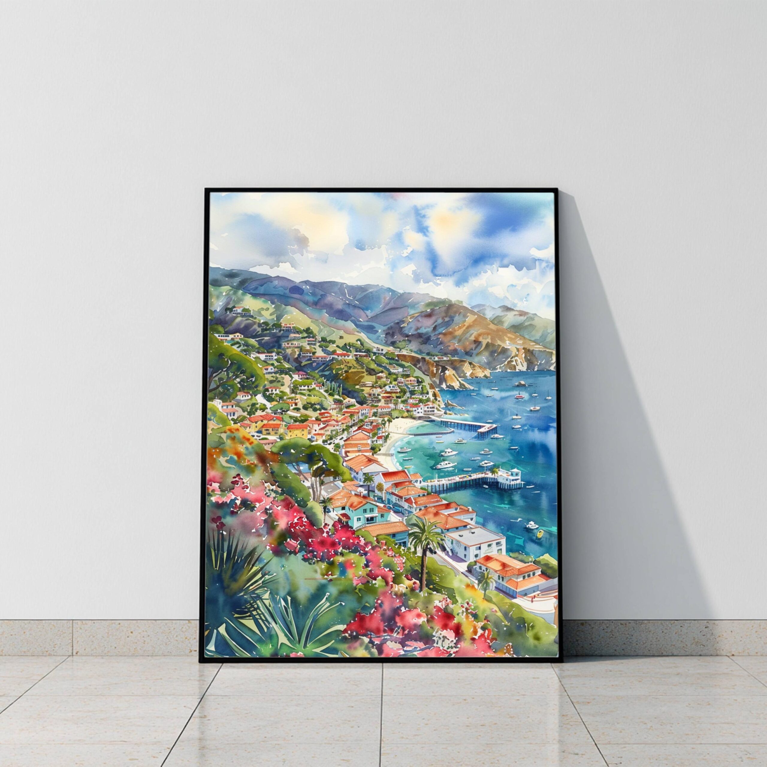 Catalina Island California USA Watercolor Print: American Travel Poster - Image 2