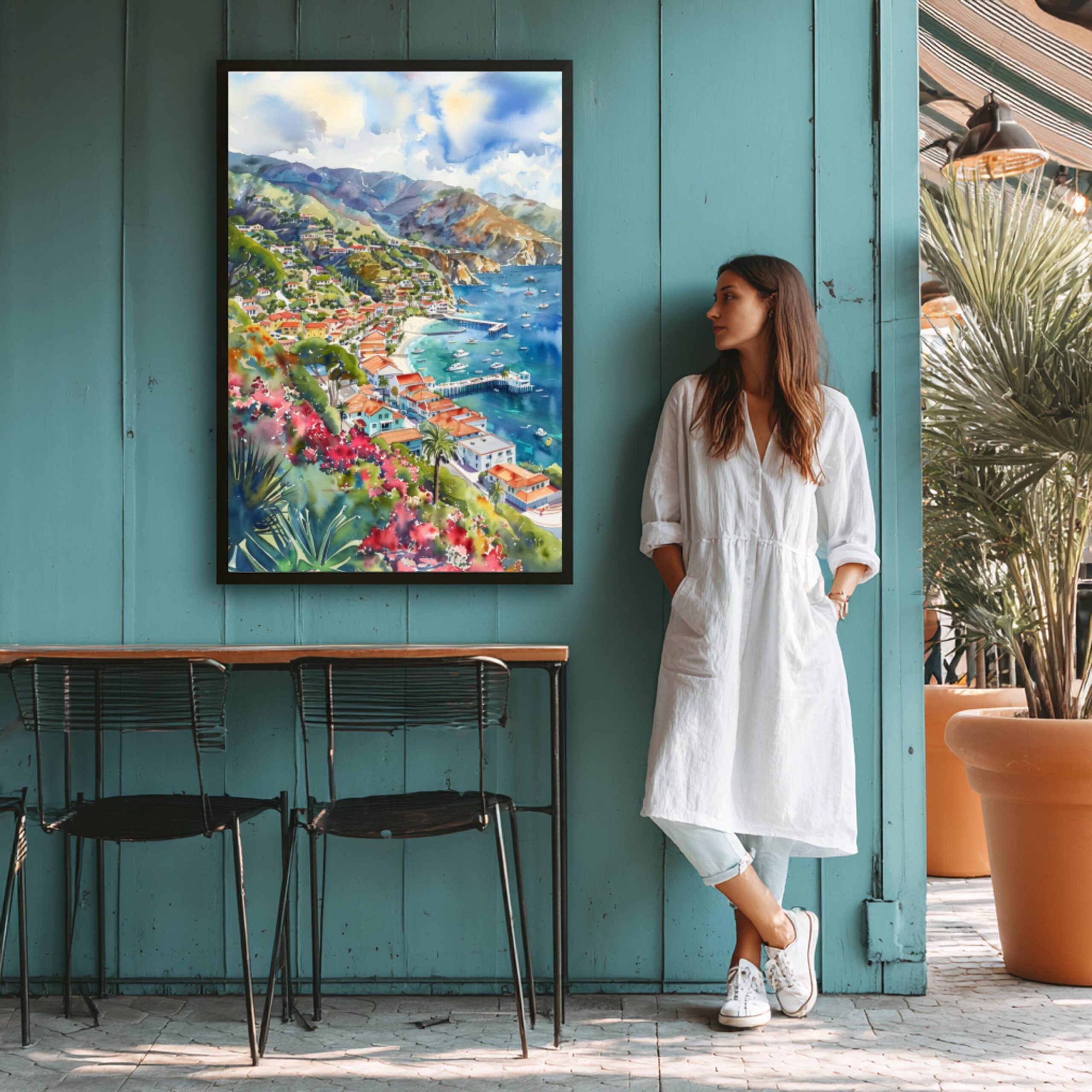 Catalina Island California USA Watercolor Print: American Travel Poster - Image 5