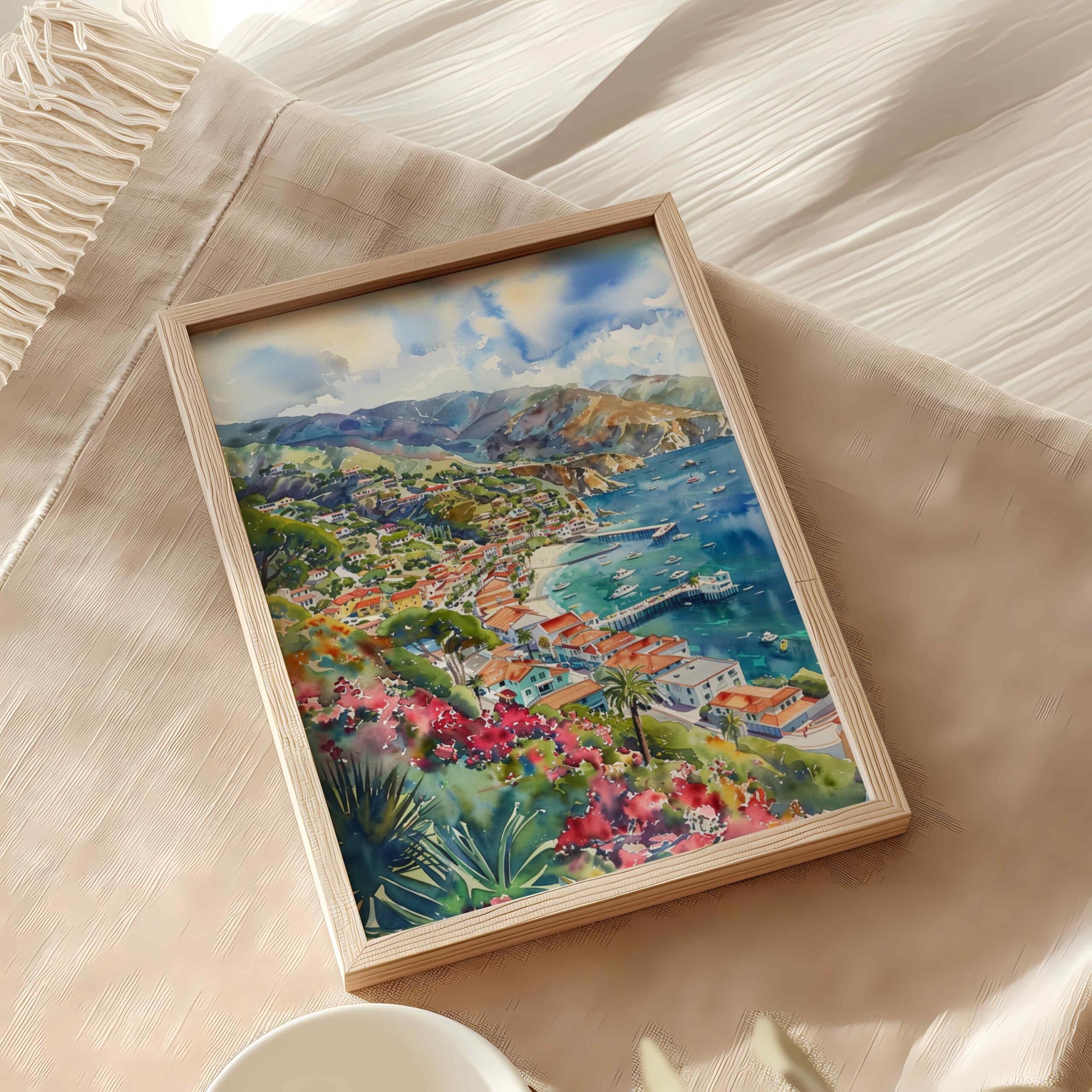 Catalina Island California USA Watercolor Print: American Travel Poster - Image 10