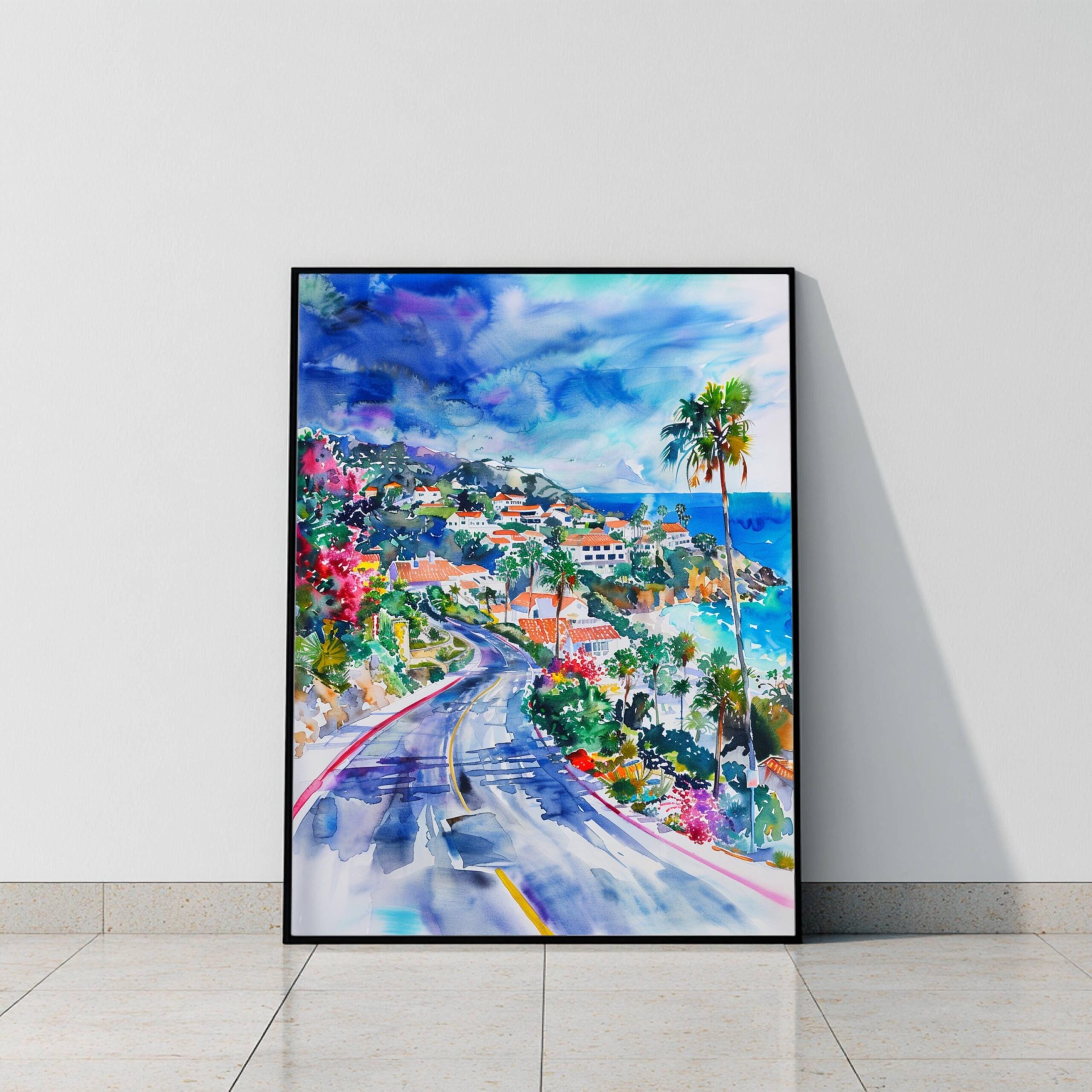 Laguna Beach California USA Watercolor Print: American Travel Poster - Image 2