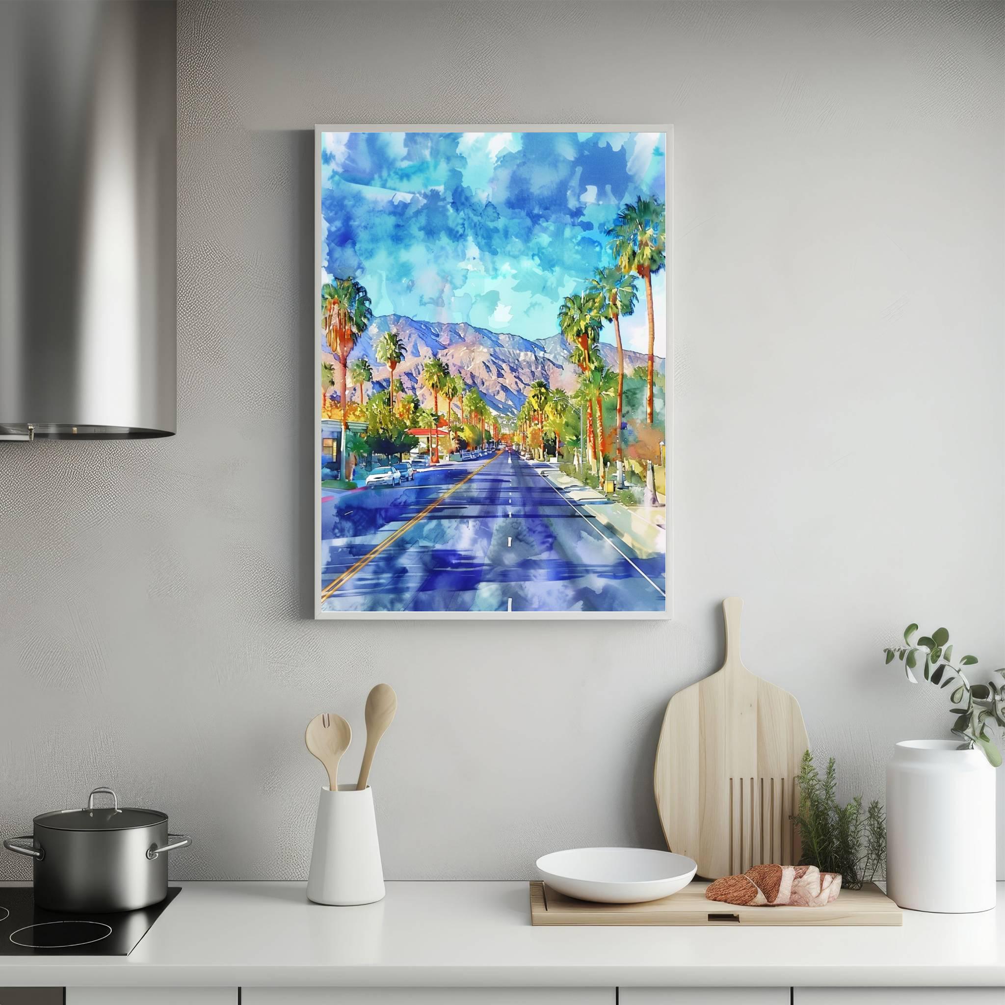 Palm Springs City Southern California USA Watercolor Print: American Travel Poster - Image 4