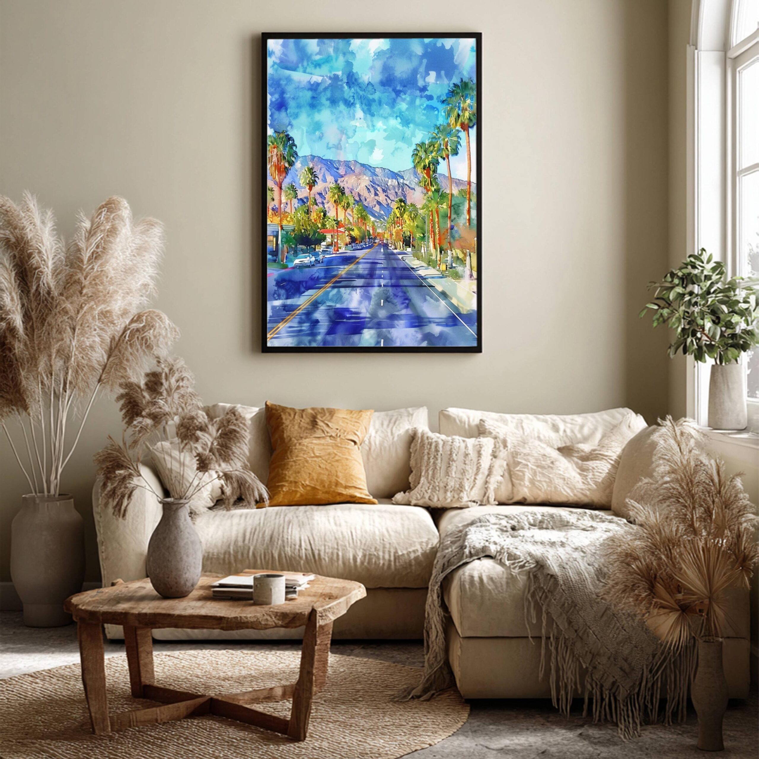 Palm Springs City Southern California USA Watercolor Print: American Travel Poster - Image 6